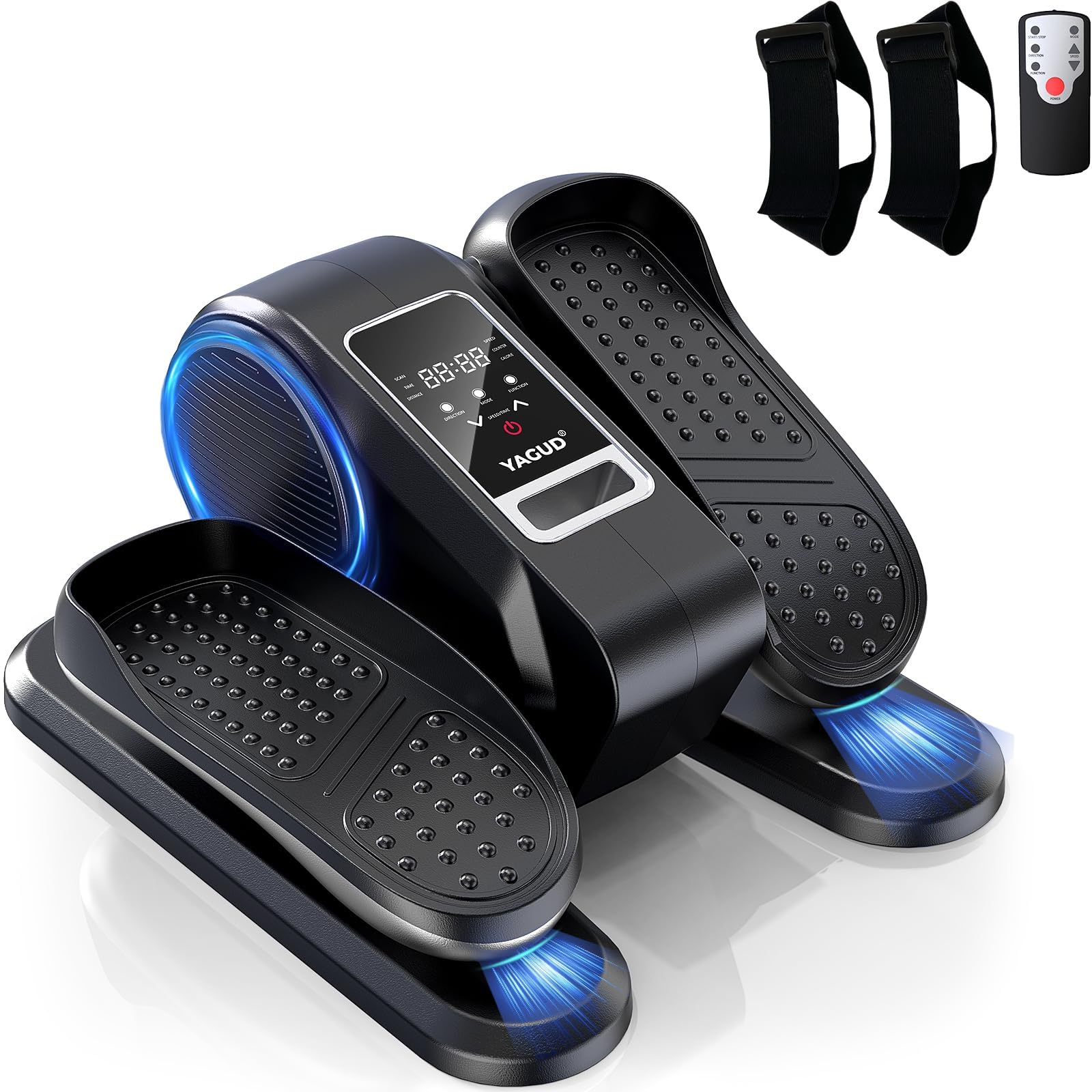 Under Desk Elliptical Machine - Electric Leg Exerciser with 12 Adjustable Speeds | Quiet & Portable Seated Pedal Trainer for Seniors & Office Workers | Remote Control Included | Perfect for Home Office & Physical Therapy
