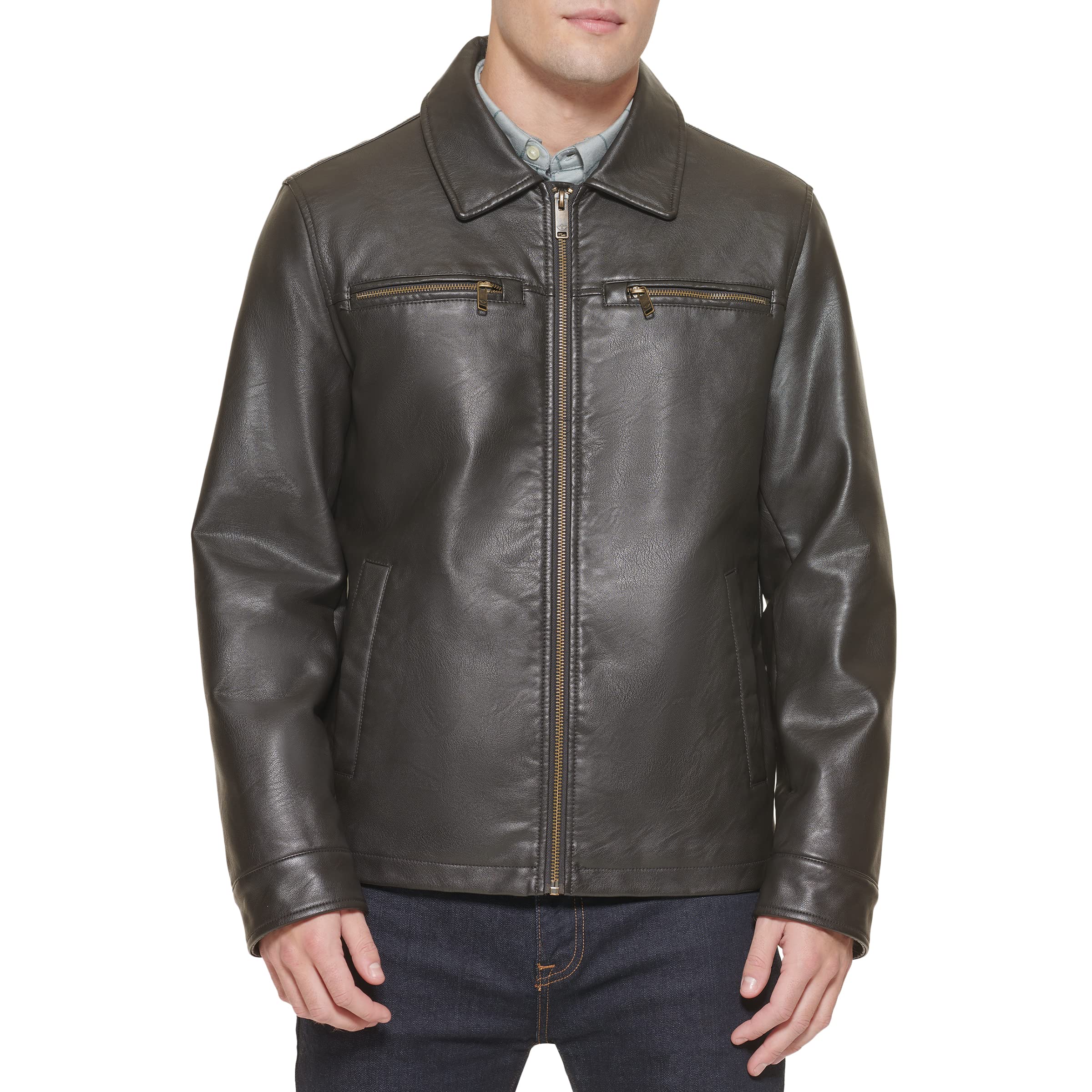 Dockers Men's James Faux Leather Jacket for Casual Wear | Regular, Big & Tall Sizes | Perfect for Outdoor Activities & Date Nights