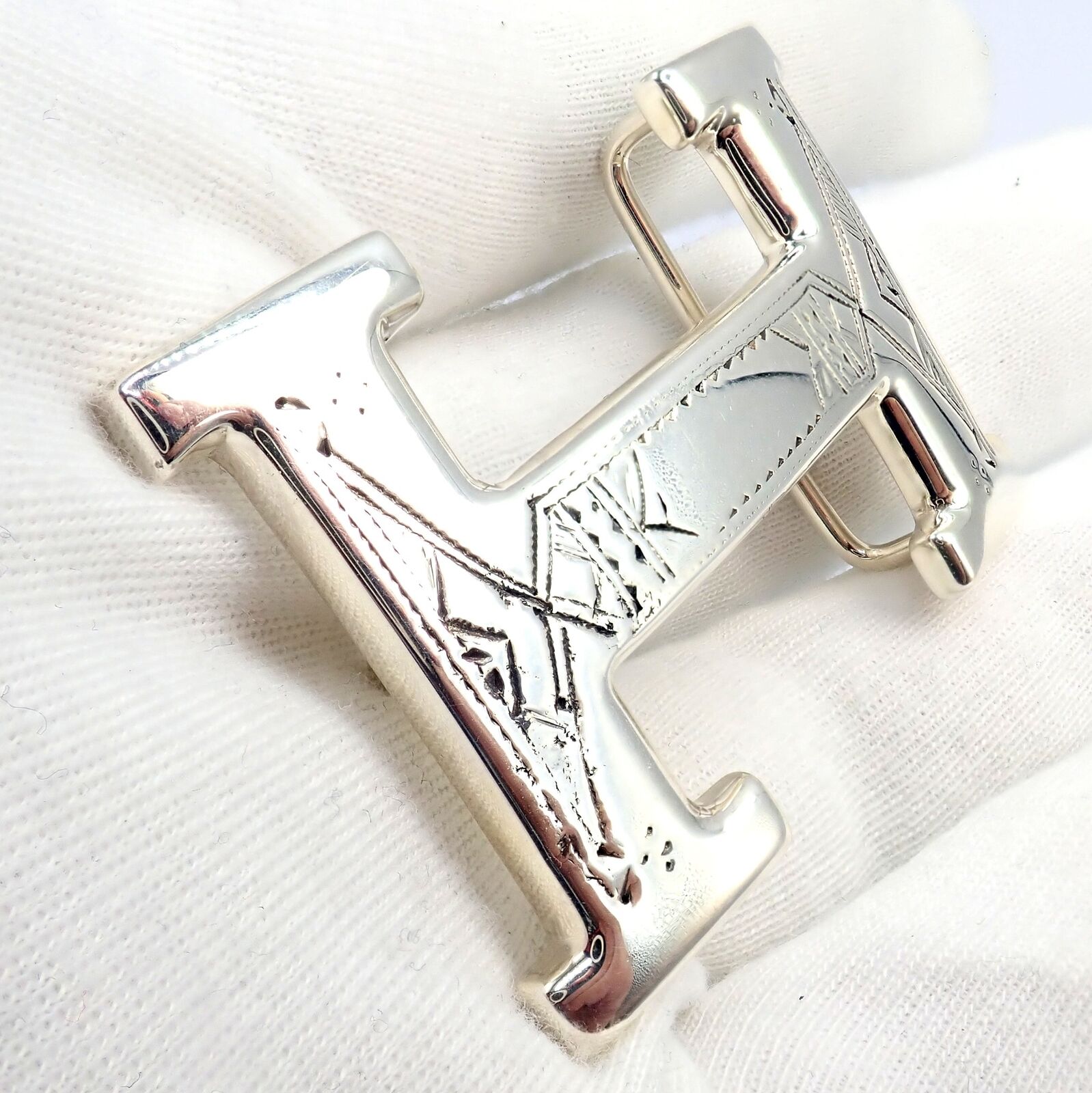 Authentic Hermes Silver Signature Classic Large H Belt Buckle 32mm - Luxury Designer Accessory for Men & Women | Perfect for Formal Events, Office Wear & Fashion Statements