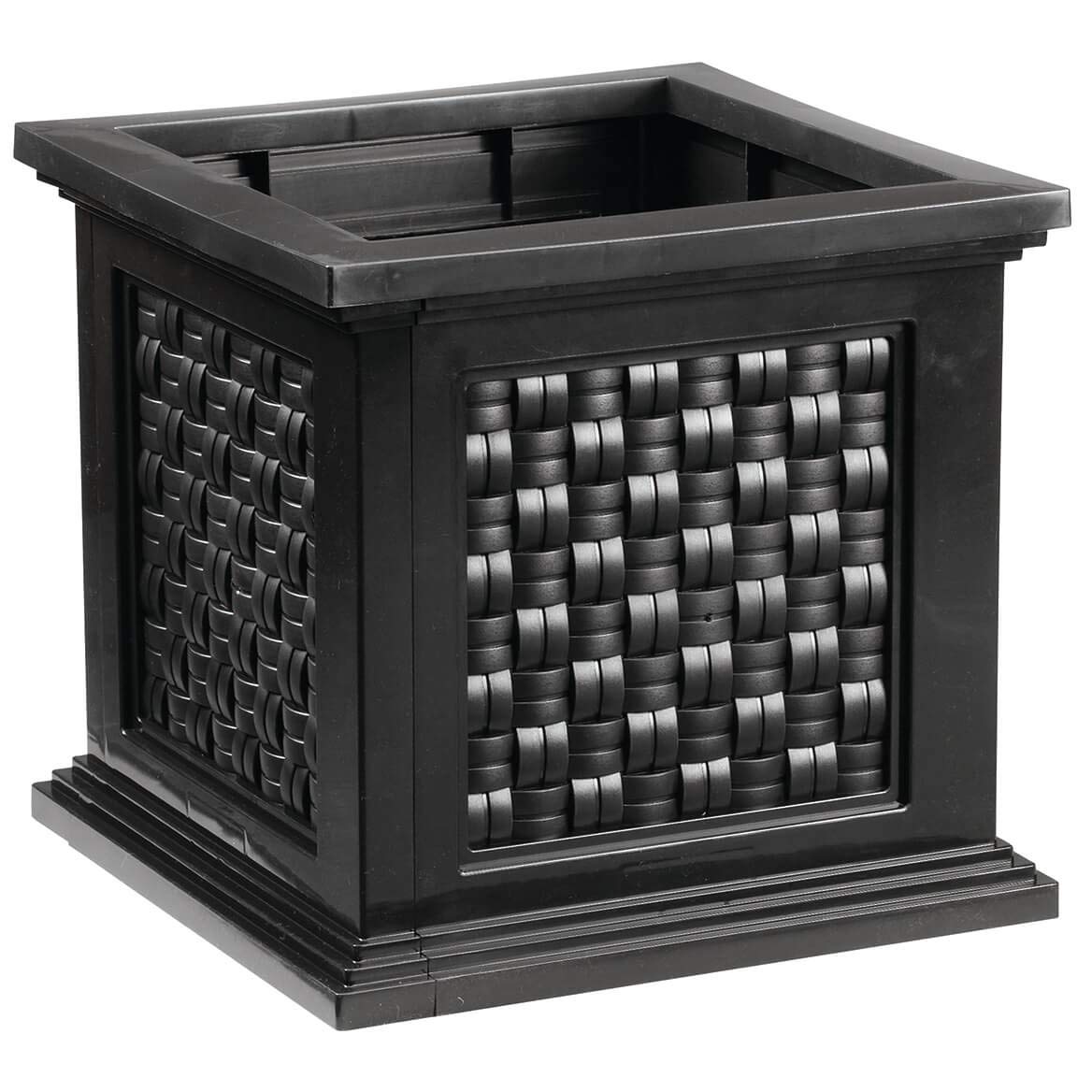 Rattan-Style Planter Box - Indoor/Outdoor Decorative Flower Pot for Home Garden, Patio, Balcony Decor - Perfect for Plants, Herbs, and Succulents