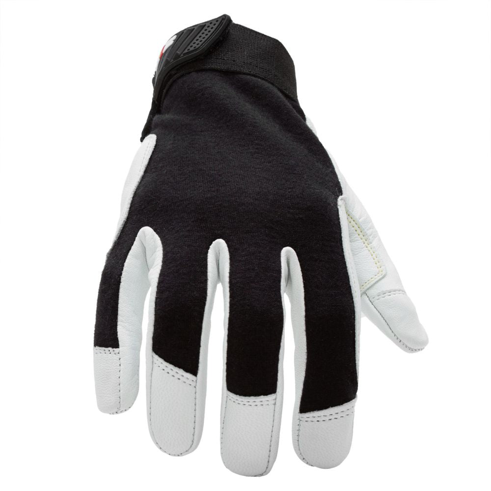 212 Performance FRLPC5 05 009 Fire Resistant Leather Palm Welding Gloves - Medium, Black & White - Heat & Spark Protection for Welders, Fabricators & Metalworkers
