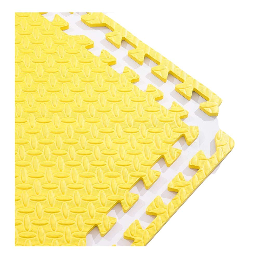 Non-Toxic EVA Foam Interlocking Floor Tiles for Kids Playroom, Gym & Exercise - 1.2cm Thick Puzzle Mats with Borders (30x30cm/60x60cm) - Safe Play Area for Toddlers, Home Workout & Yoga Studio (Yellow, 36-Piece Set)