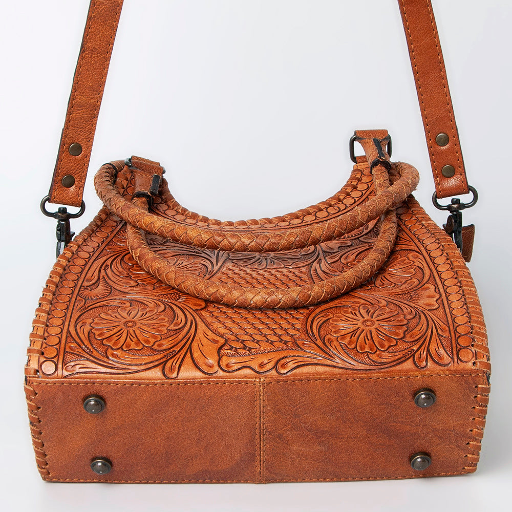 ADBG1058 American Darling Hobo Hand-Tooled Genuine Leather Women's Western Handbag Purse - Stylish Cowgirl Crossbody Bag for Everyday Use & Country Outings