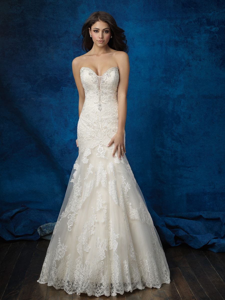 Allure Bridals 9376 Wedding Gown - Elegant Lace Bridal Dress for Bride, Perfect for Church Ceremony & Formal Reception