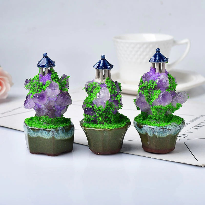 Amethyst Fairy Tower Mini Figurine - Handcrafted Crystal Fairy Statue for Home Decor, Gift & Spiritual Healing | Perfect for Meditation, Yoga Spaces & Fantasy Collections
