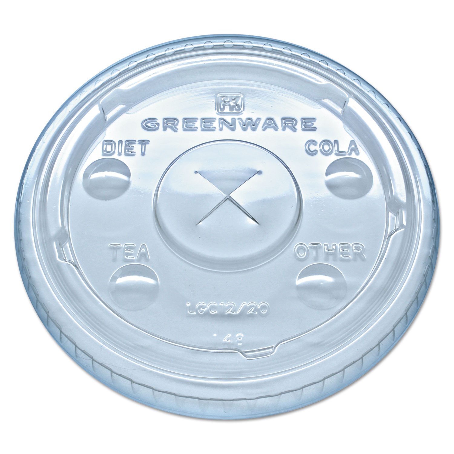 Fabri-Kal LGC1220 Clear Greenware Cold Drink Lids - Fits 9oz, 12oz & 20oz Cups - 1000 Lids per Carton - Perfect for Restaurants, Cafes & Fast Food Businesses