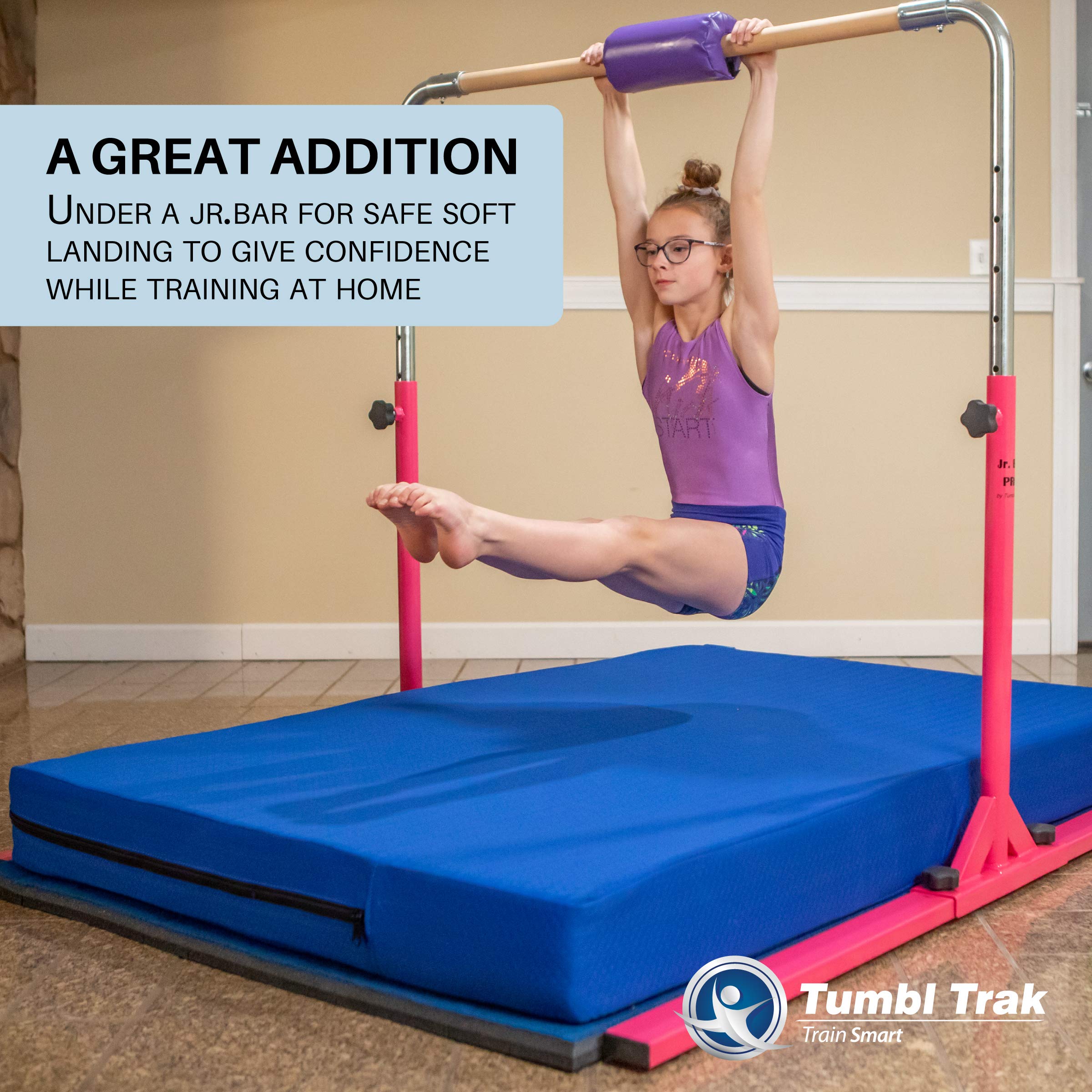 Tumbl Trak 4ft x 6ft x 6in Gymnastics Practice Mat - Thick Soft Landing Pillow Mat for Home Training, Tumbling, Cheerleading & Yoga | Perfect for Kids & Adults Home Gym Equipment