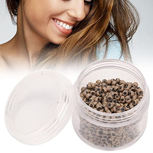 Premium Hair Extension Rings & Beads for Salon & DIY Use - Light Brown | Secure Hair Link Rings for Extensions & Styling