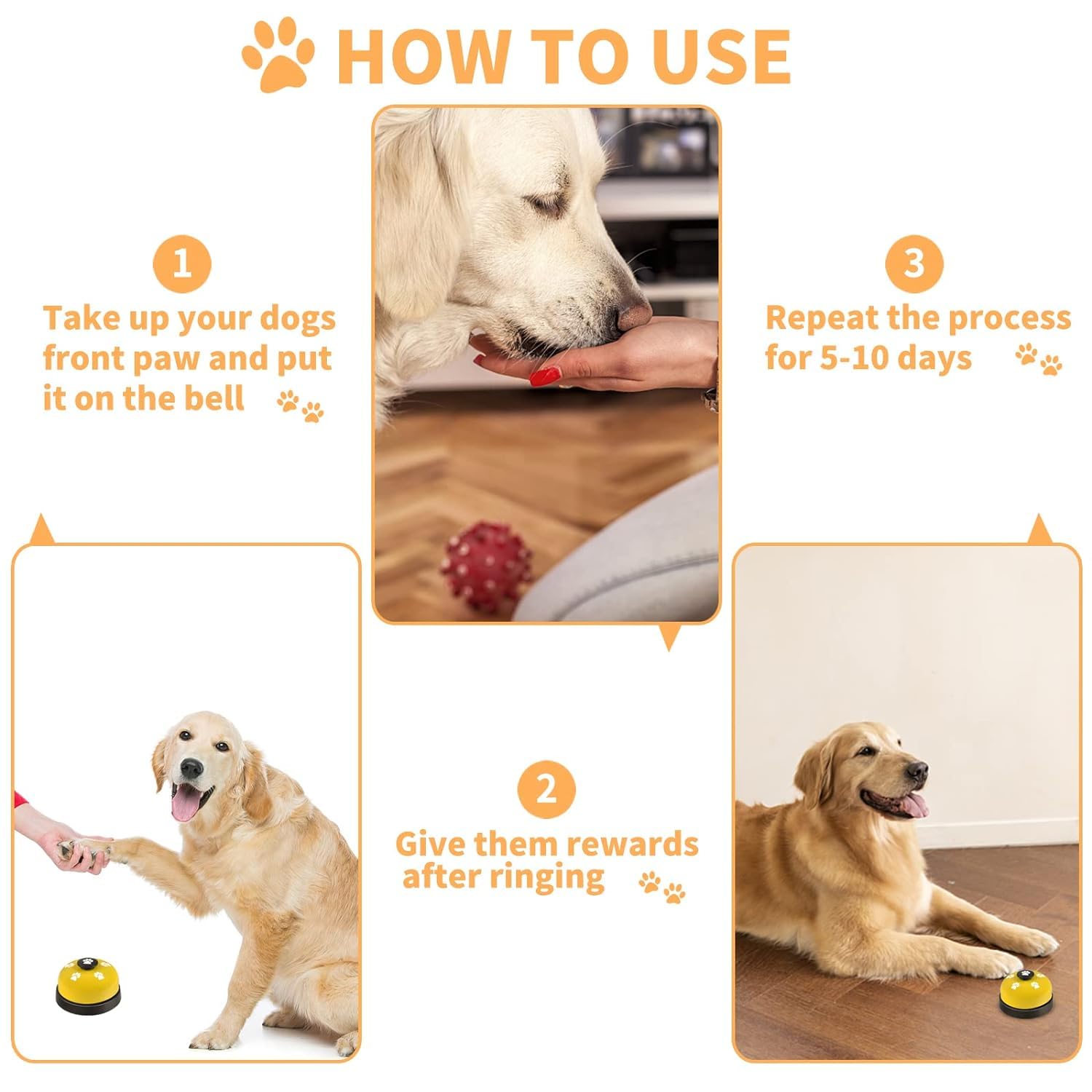 PSK PET MART Dog Training Bell - Communication Buttons for Dogs, Pet Doorbell with Talking Buttons (1-Piece Set) - Perfect for Teaching Pets to Signal Needs & Improve Communication at Home