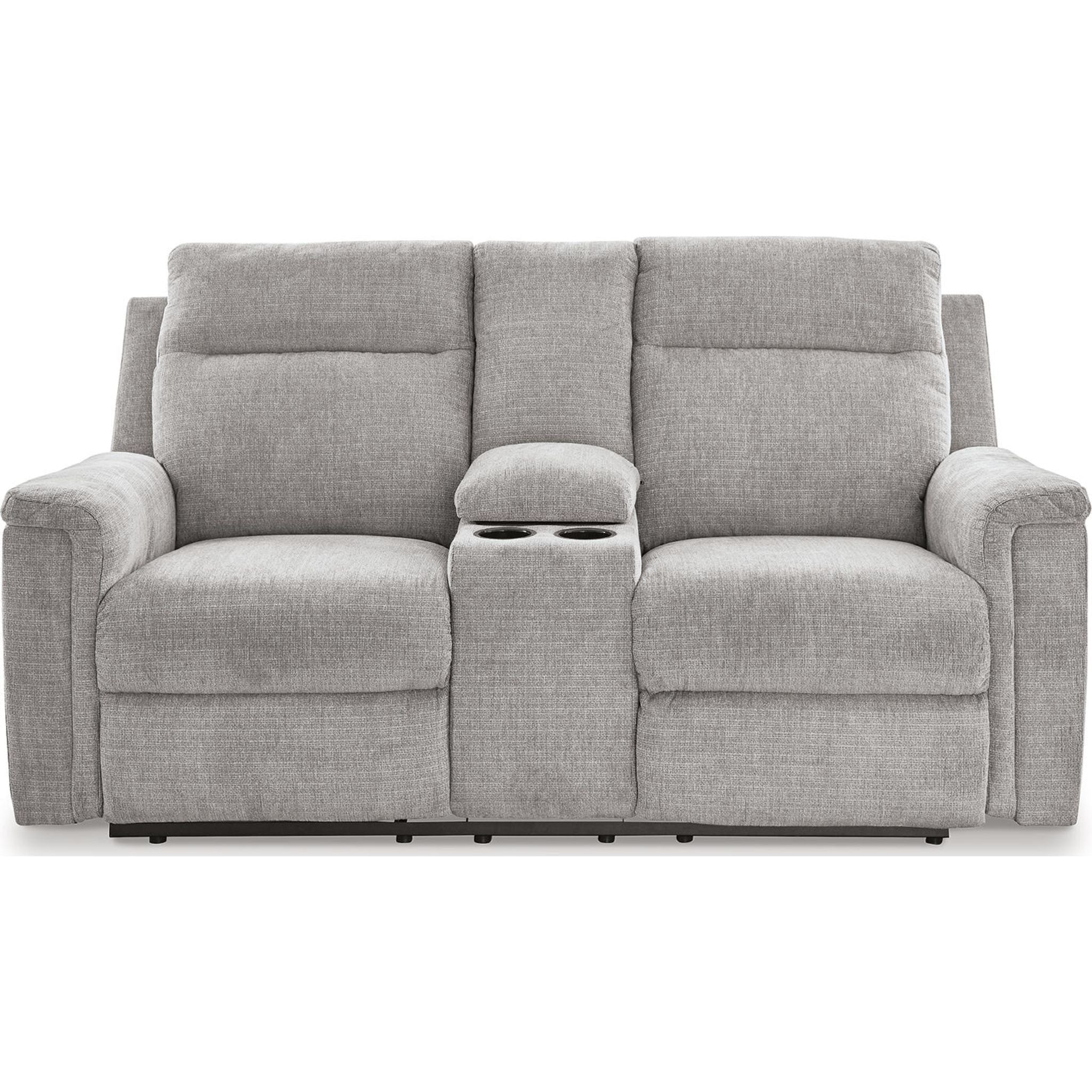Barnsana Power Reclining Loveseat with Console - Modern Electric Recliner Sofa for Living Room, Home Theater & Family Room - Comfortable Dual Motor Couches with USB Charging & Cup Holders