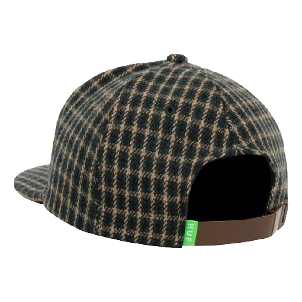 HUF JP Watson Tweed Classic Hat for Men - Green Checkered Flat Cap - Stylish Casual & Outdoor Wear for Fall & Winter