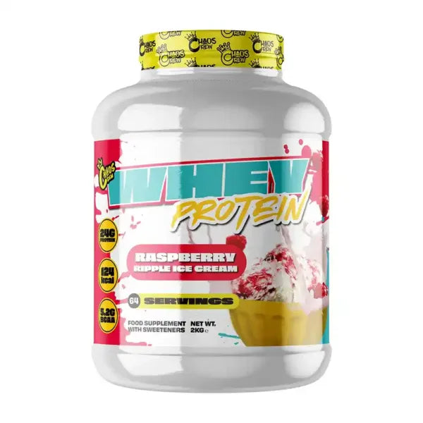 Chaos Crew Whey Protein Powder 2kg (4.4 lbs) - 64 Servings for Muscle Growth & Recovery - Ideal for Gym, Workout & Post-Training Nutrition
