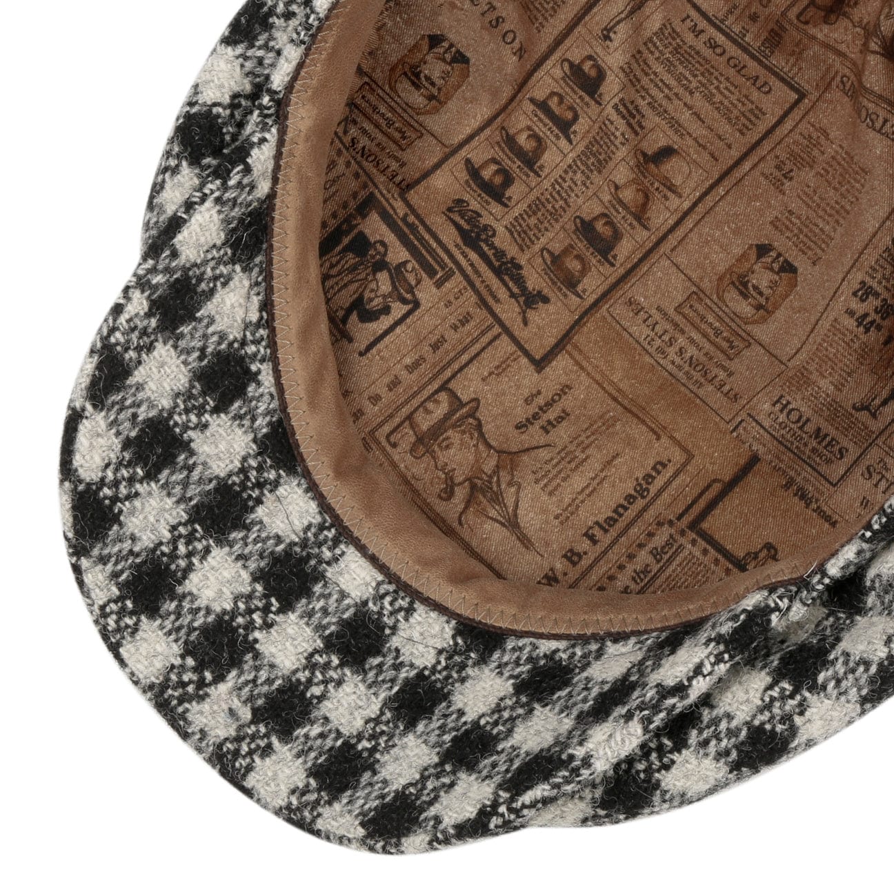 Stylish Harris Tweed Two-Tone Check Flat Cap by Stetson - Classic British-Inspired Men's Hat for Casual Wear, Outdoor Activities & Vintage Fashion