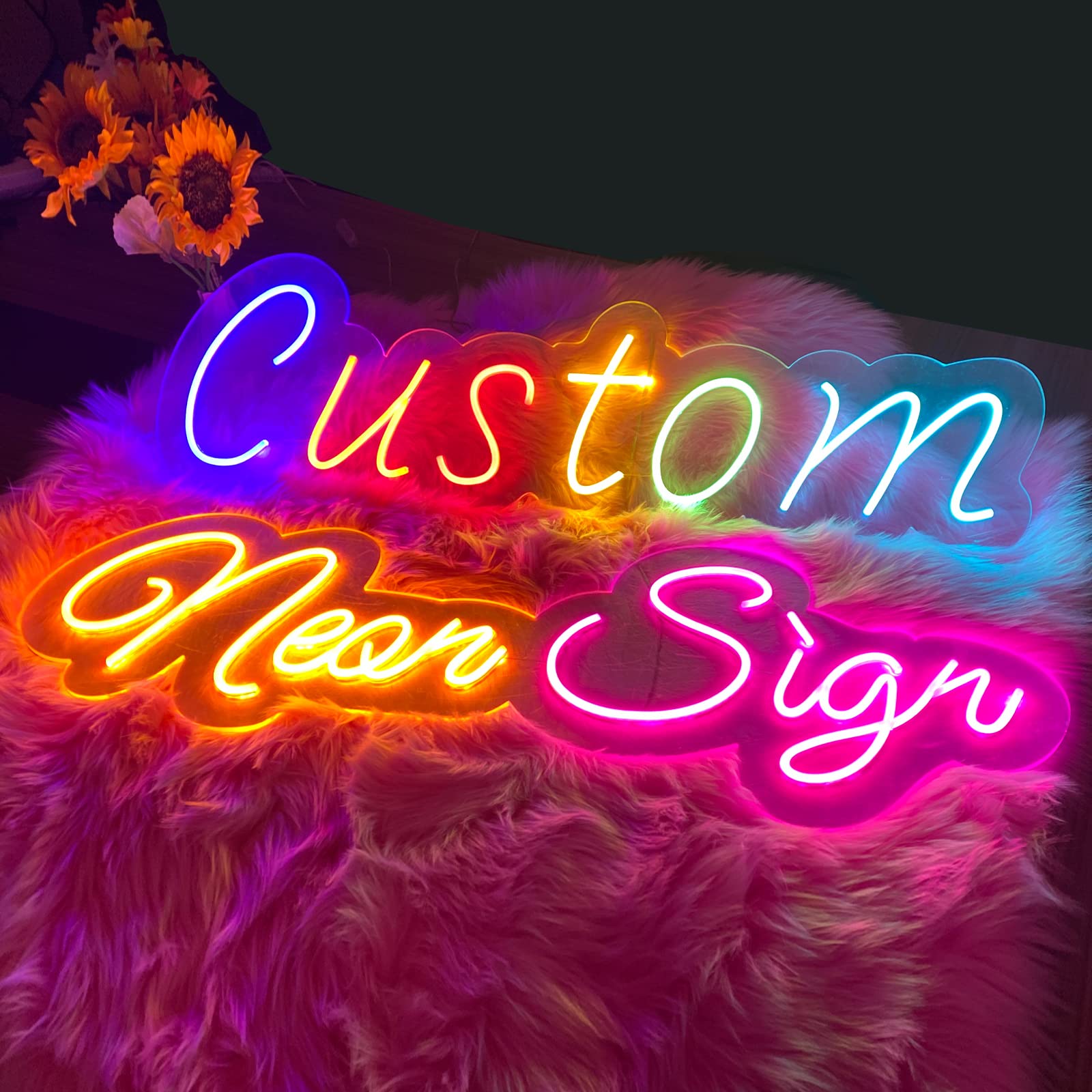Custom LED Neon Signs - Personalized Dimmable Wall Decor for Bedroom, Wedding, Birthday Party | Large 40