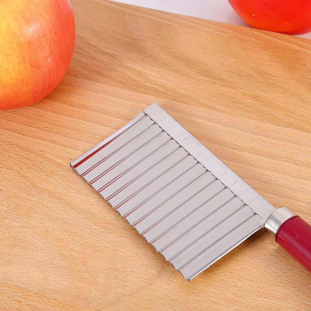 TOPINCN Wavy Knife - Stainless Steel Potato & Vegetable Cutter - Multi-Functional Wavy Edge Chopper for Fruits, Vegetables, Cooking - Perfect for Home Kitchens, BBQ Parties & Food Prep