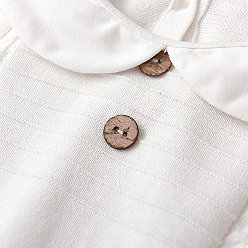 Baby Peter Pan Collar Knit Sweater Romper - Soft One-Piece Outfit for Infant Boys & Girls | Cozy Coverall Jumpsuit for Playdates, Photo Shoots & Everyday Wear
