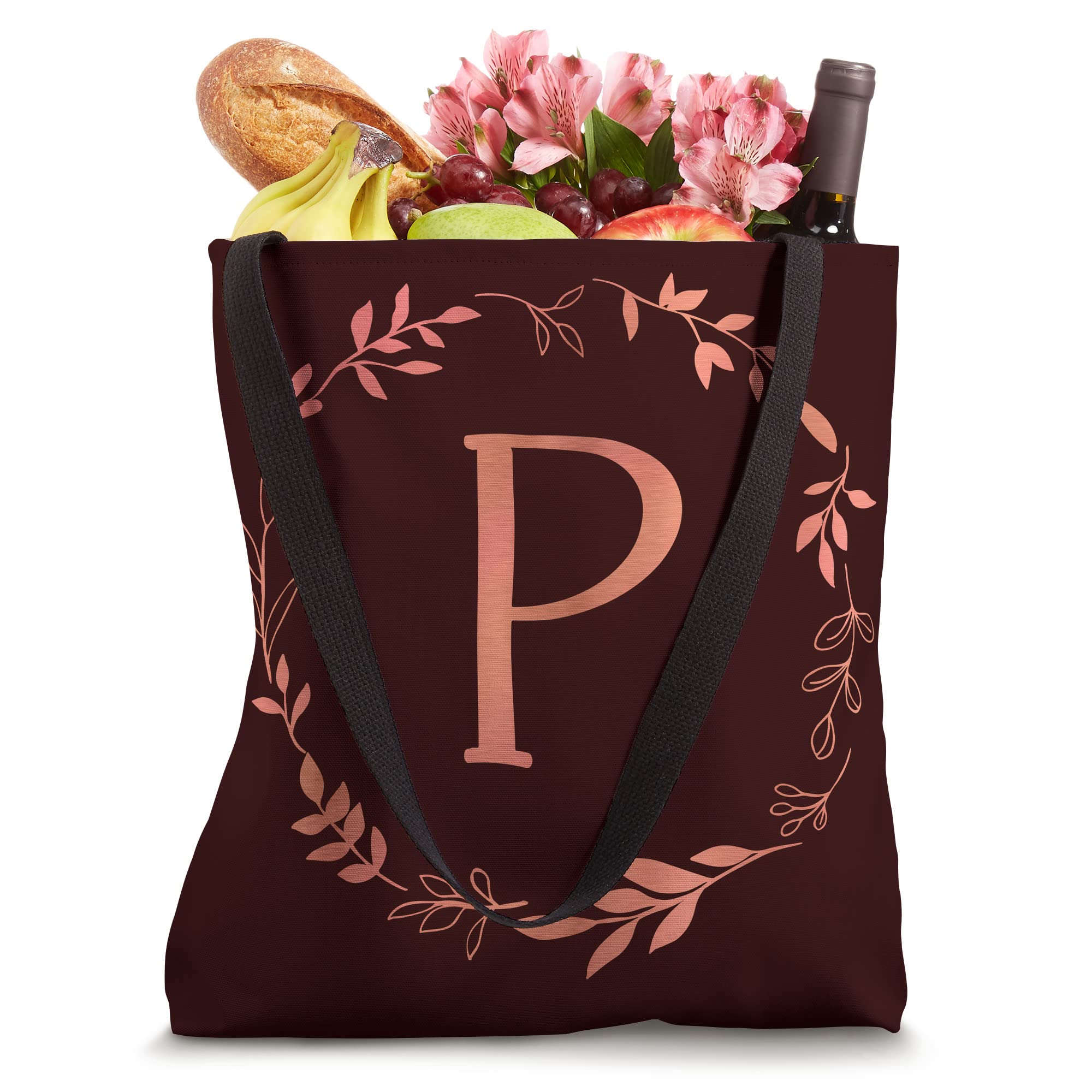 Stylish Letter P Tote Bag - Durable Cotton Canvas Shoulder Bag for Women & Men - Perfect for Shopping, Beach, Work & Everyday Use