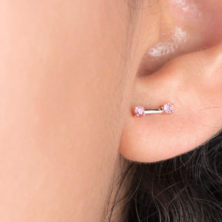14k Rose Gold Pink Tourmaline Stud Earrings for Women - Elegant Fashion Jewelry Gift for Birthday, Anniversary & Everyday Wear