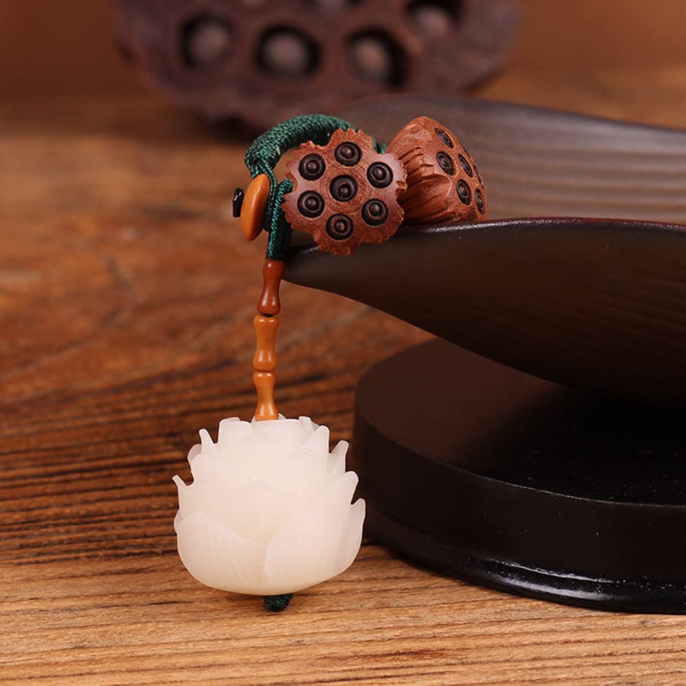 Handwoven Lotus Keychain - Car & Bag Keyring for Decor