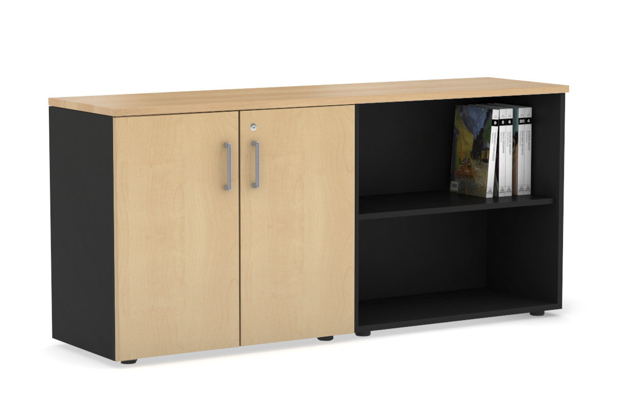 Small 2-Door Open Storage Unit Cabinet - 1600W x 750H x 450D - Compact Organizer for Office, Closet, or Garage Storage