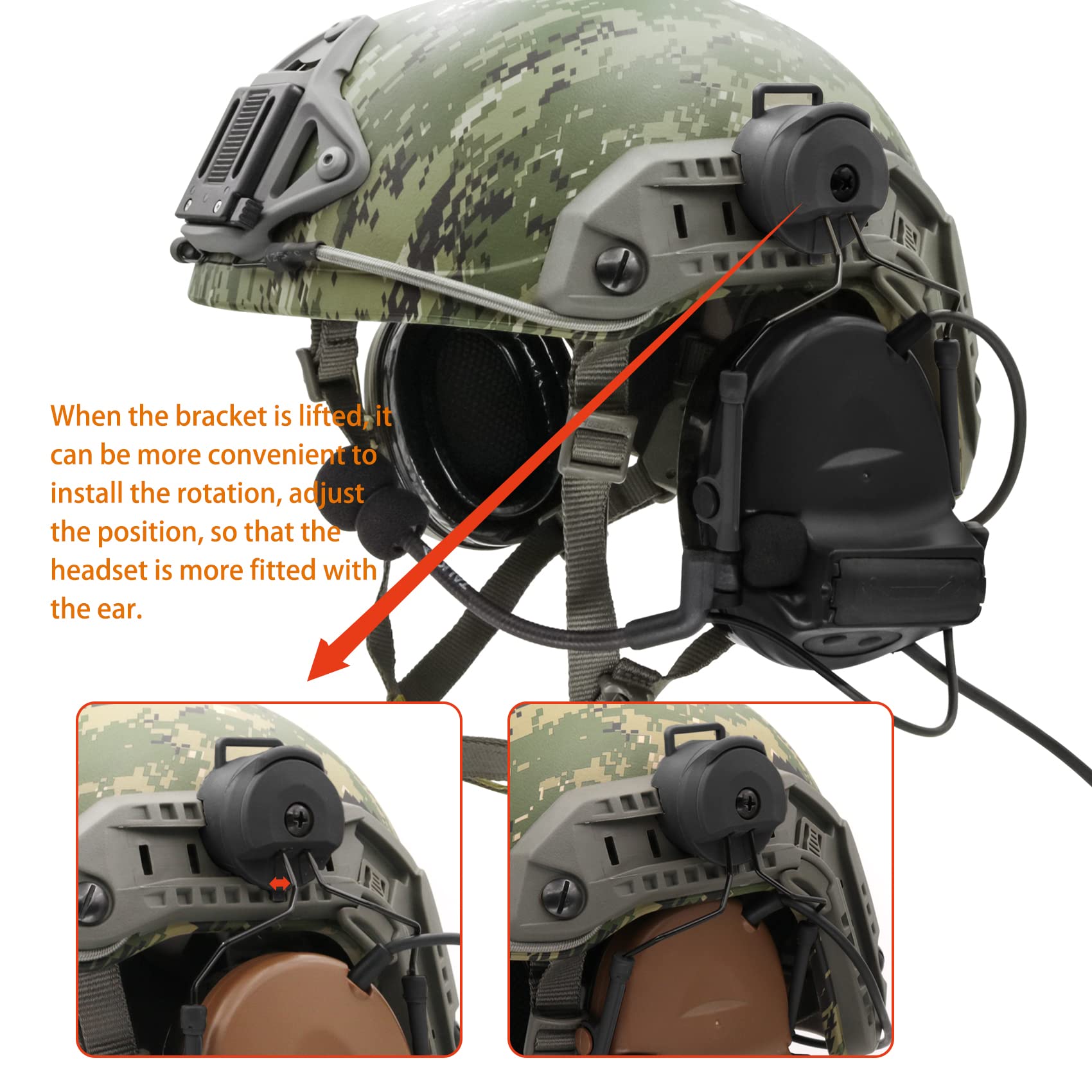 COMTA 2 Tactical Headset with U94 PTT 2pin - Noise Canceling Military Headphones for Airsoft, Hunting & Shooting - Perfect for Outdoor Sports, Tactical Training & Combat Simulation