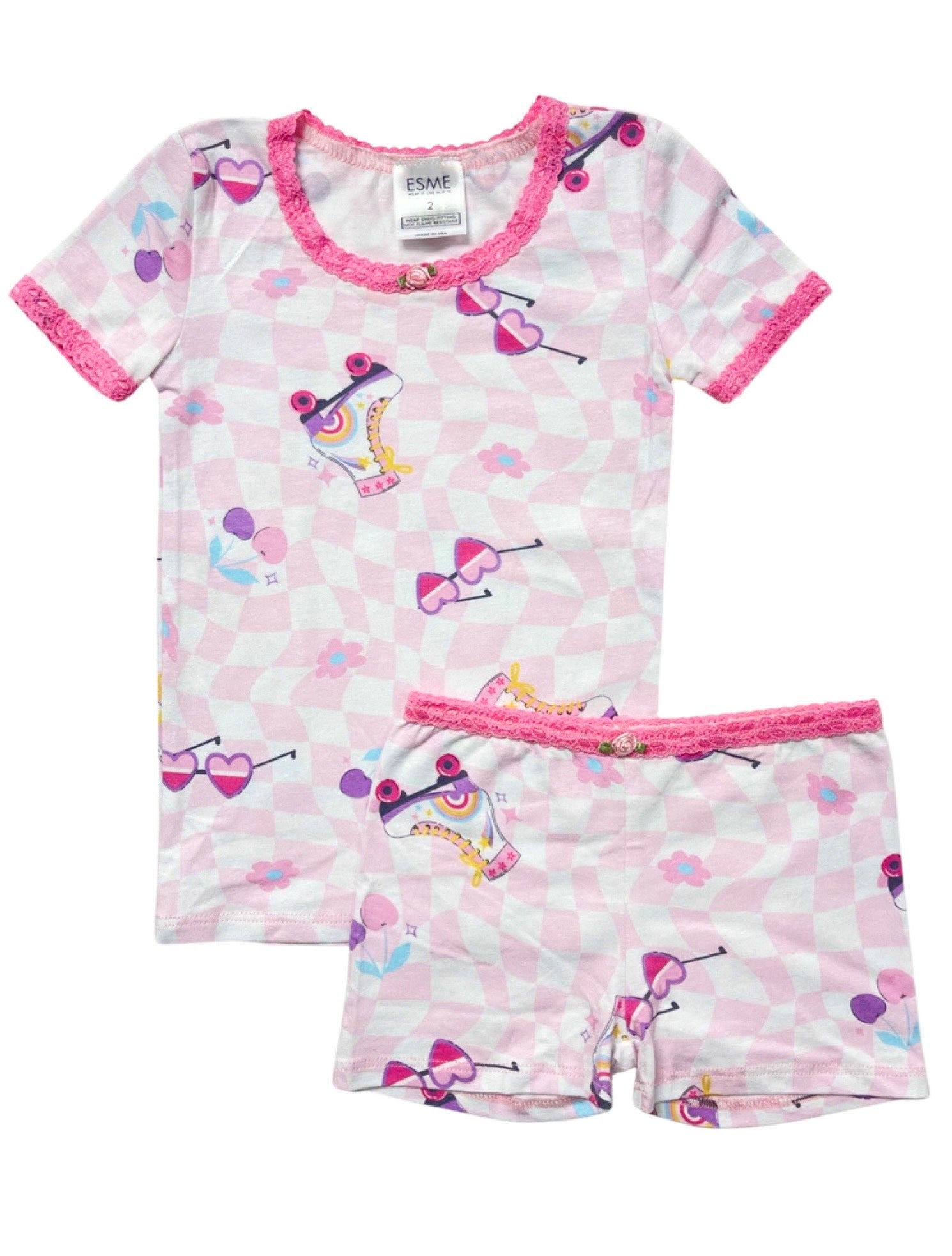 Stylish Groovy Short Sleeve Top & Shorts Set - Trendy Summer Outfit for Women - Perfect for Beach, Vacation, and Casual Wear