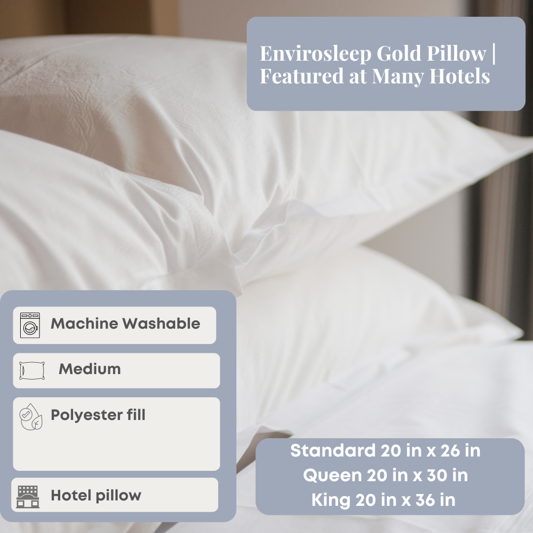 Envirosleep Gold Pillow - Premium Hotel Quality Memory Foam Pillow for Neck & Back Support | Perfect for Side Sleepers, Back Pain Relief & Luxury Home Bedding