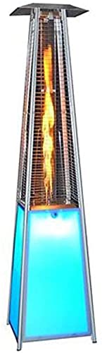 Outdoor Propane Patio Heater - Bronze Steel Pyramid Heater with Quartz Glass Flame Tube & Free Cover - Perfect for Backyard, Deck, Garden, and Outdoor Dining Areas