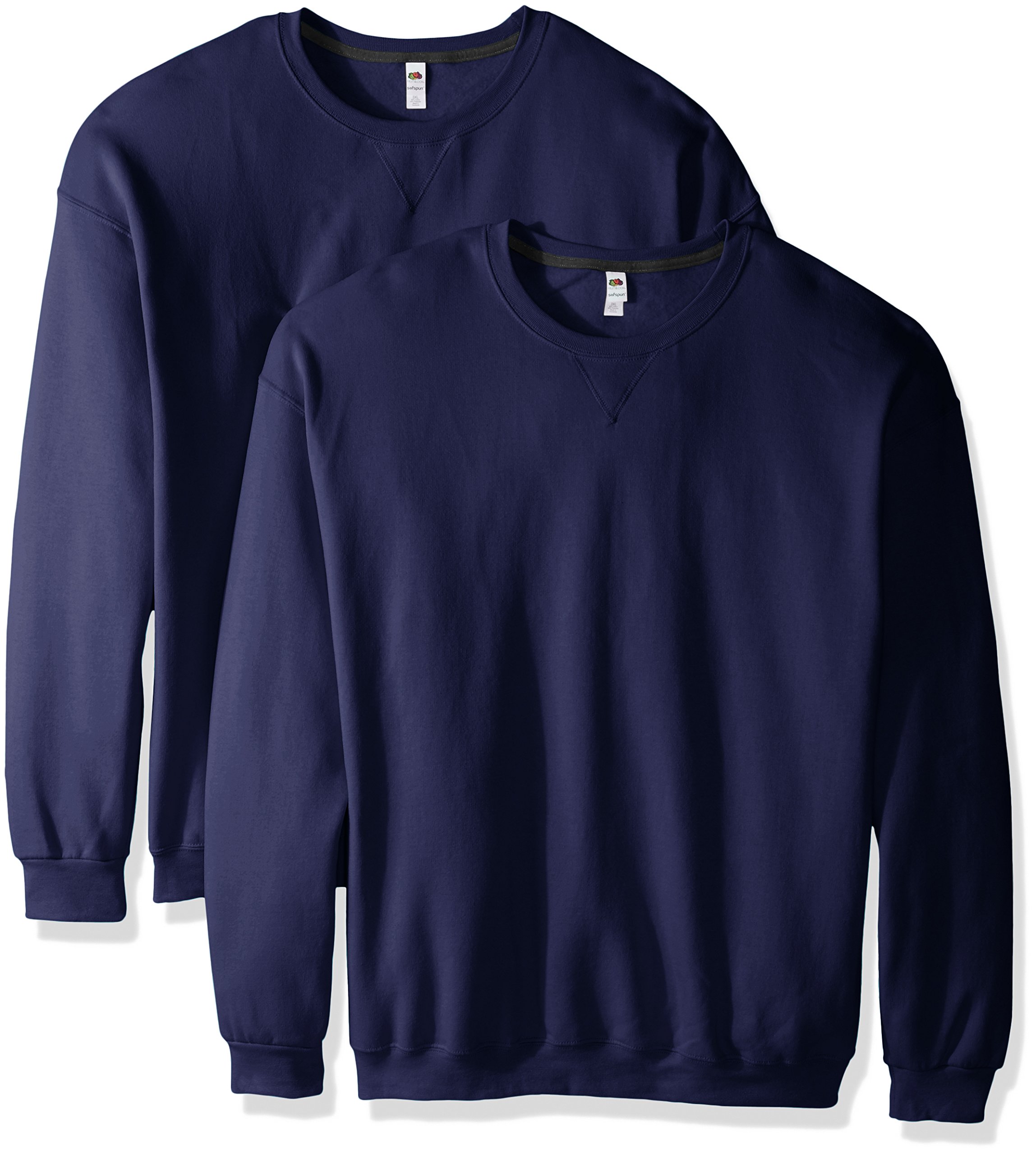 Fruit of the Loom Men's Crew Neck Sweatshirt 2-Pack - Soft Cotton Blend Pullover for Casual Wear & Layering - Perfect for Everyday Comfort, Gym, and Outdoor Activities