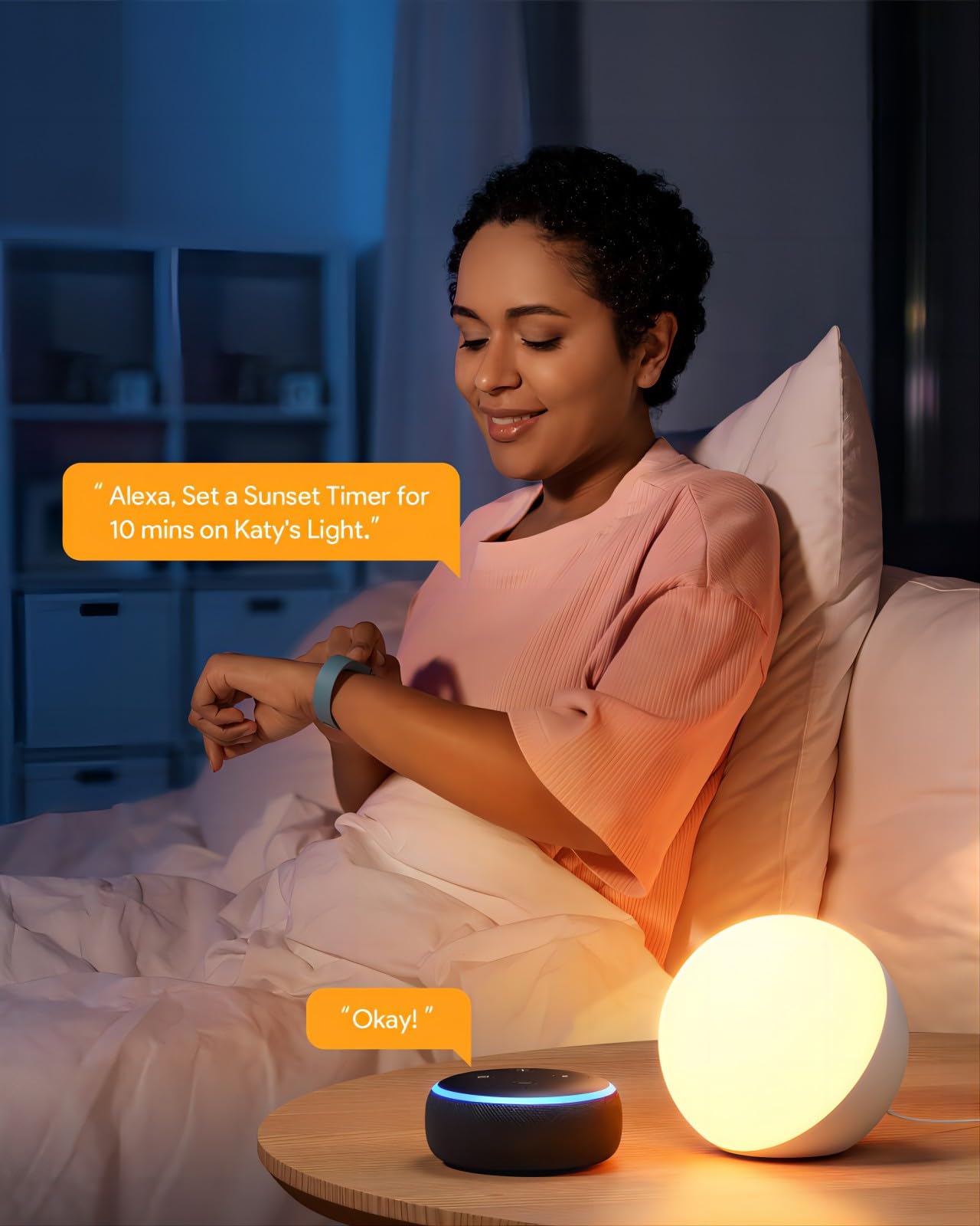 Smart Dimmable LED Desk Lamp with App & Voice Control - RGB Color Changing Touch Night Light for Bedroom, Compatible with Alexa & Google Home - Perfect for Reading, Working, and Relaxing