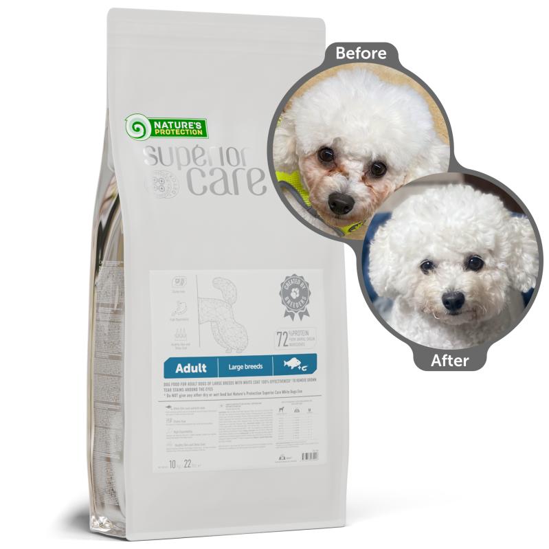 Premium White Fish Formula Dry Dog Food for Large Breed Adult Dogs - Supports Healthy Skin & Shiny Coat, Ideal for Active & Outdoor Lifestyles