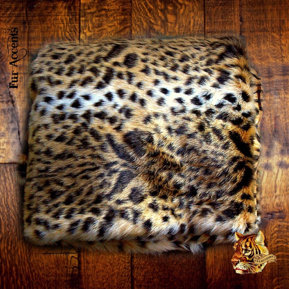 Luxury Faux Fur Leopard Print Throw Blanket - Soft Plush Spotted Brown Leopard Skin Design with Cozy Minky Backing, 48x60 Inches - Perfect for Sofa, Bed, Couch Decor and Winter Warmth