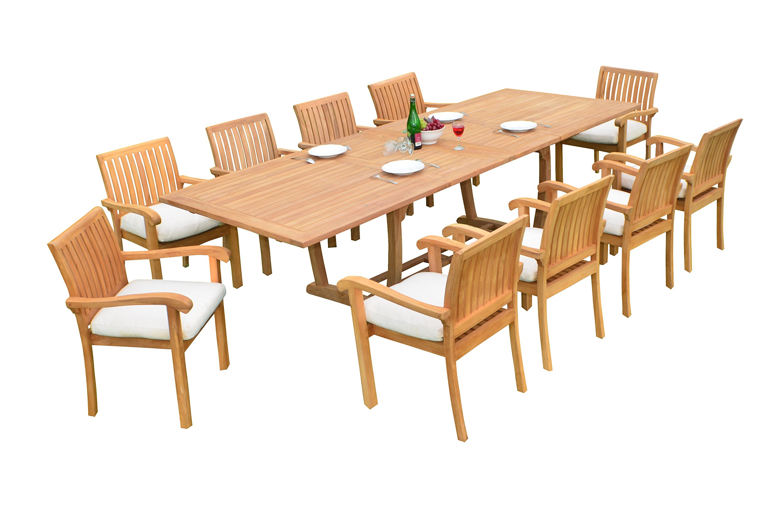 Premium 11-Piece Outdoor Patio Teak Dining Set - 94