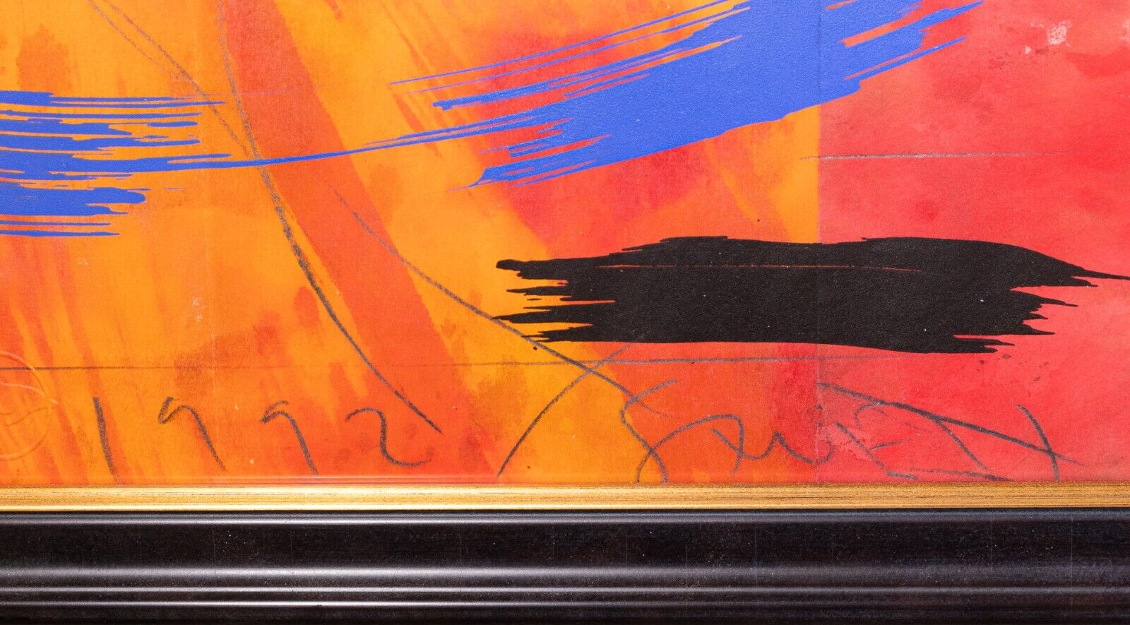 Scott Sandell Signed Abstract Mixed Media Artwork - Framed Contemporary Painting 1992 - Perfect for Modern Home & Office Decor