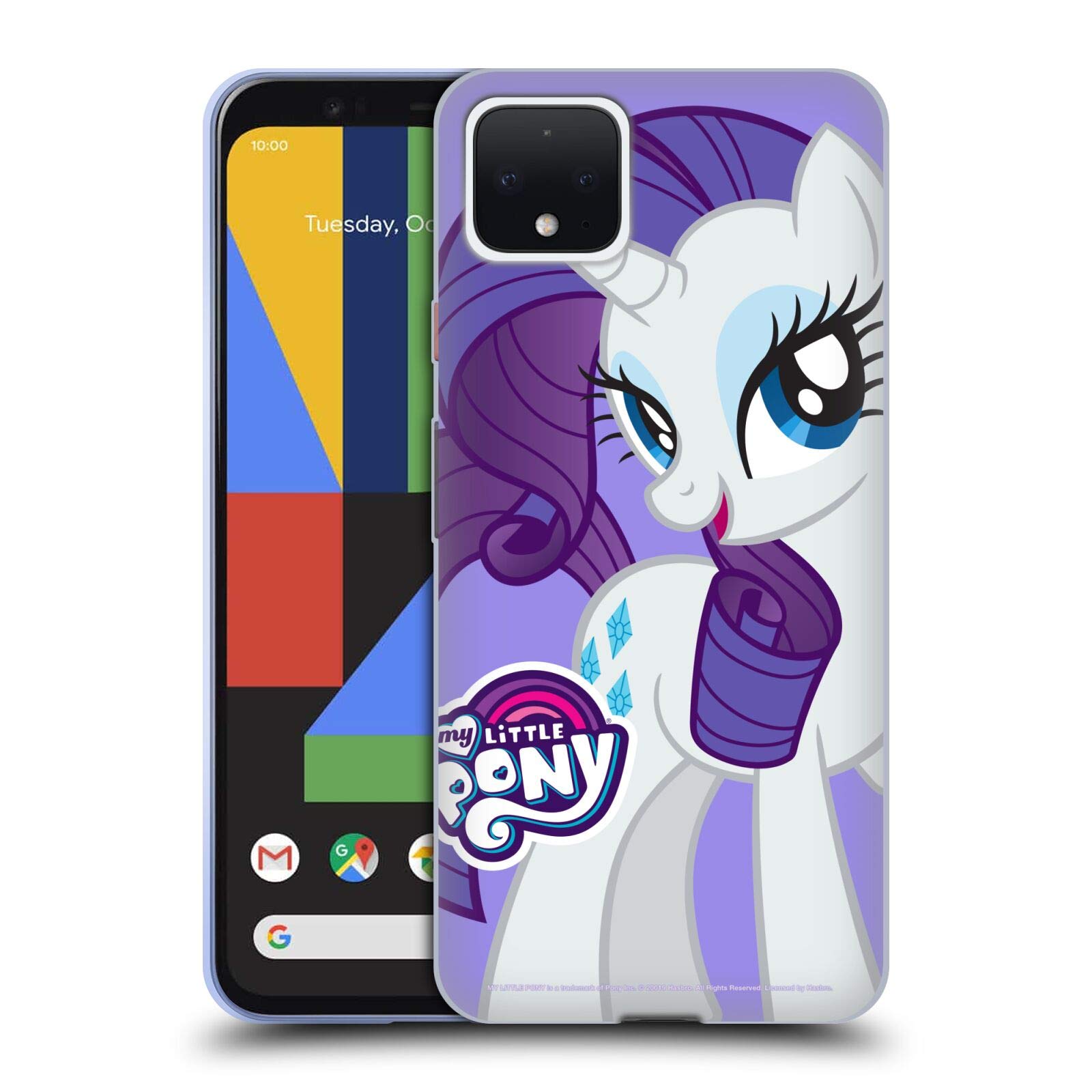 Official My Little Pony Rarity Soft Gel Phone Case for Google Pixel 4 - Cute Cartoon Character Art Protective Cover - Perfect for Kids, Teens & MLP Fans