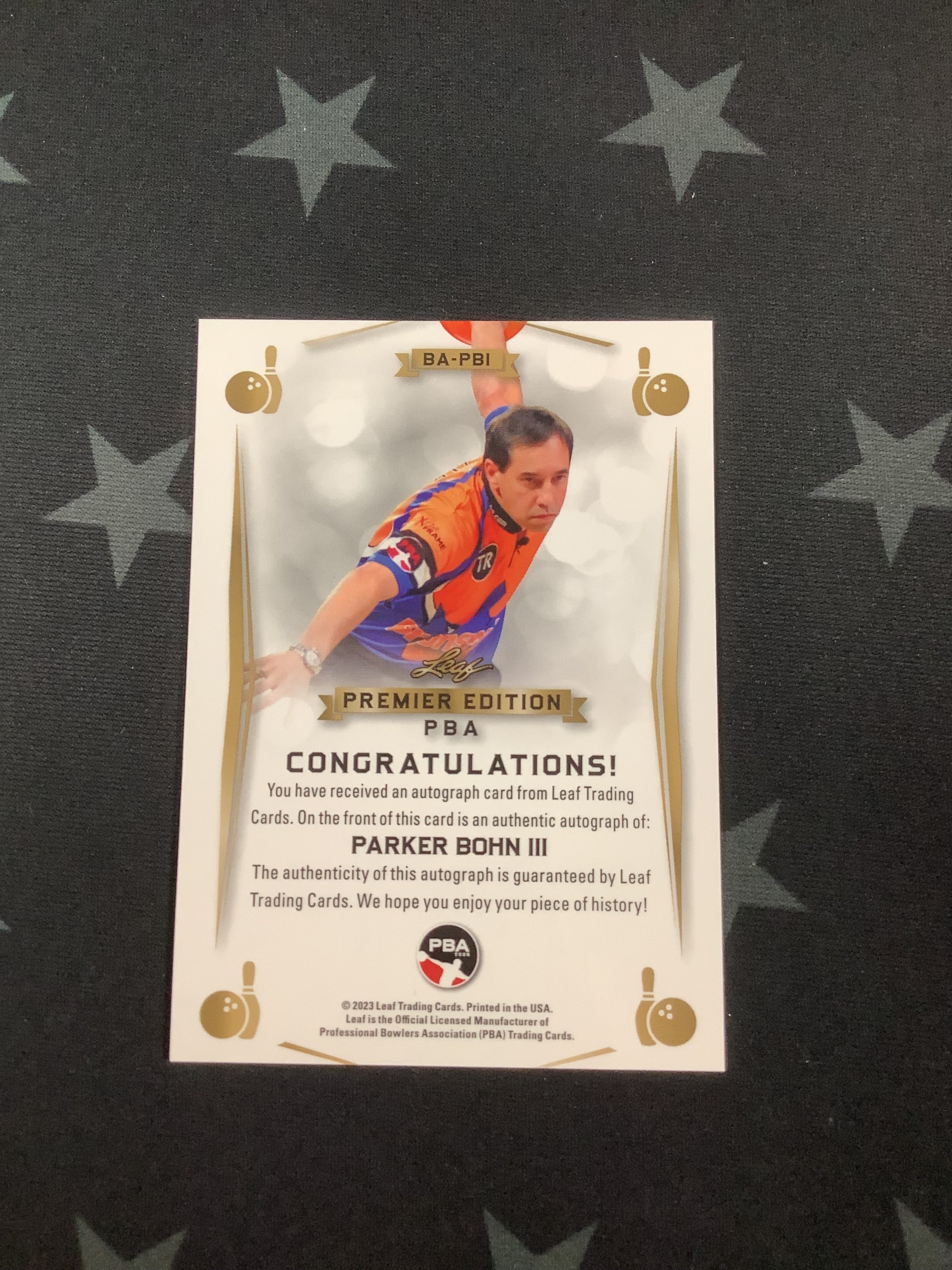 2023 LEAF PREMIER EDITION PBA PARKER BOHN III BASE AUTO #BA PBI - Rare Bowling Trading Card for Collectors & Sports Memorabilia Enthusiasts - Perfect for Display Cases, Trading, and Investment