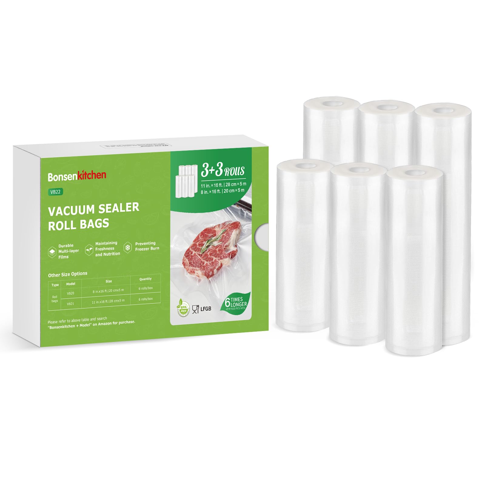 Premium Vacuum Sealer Bags - 3 Rolls 11