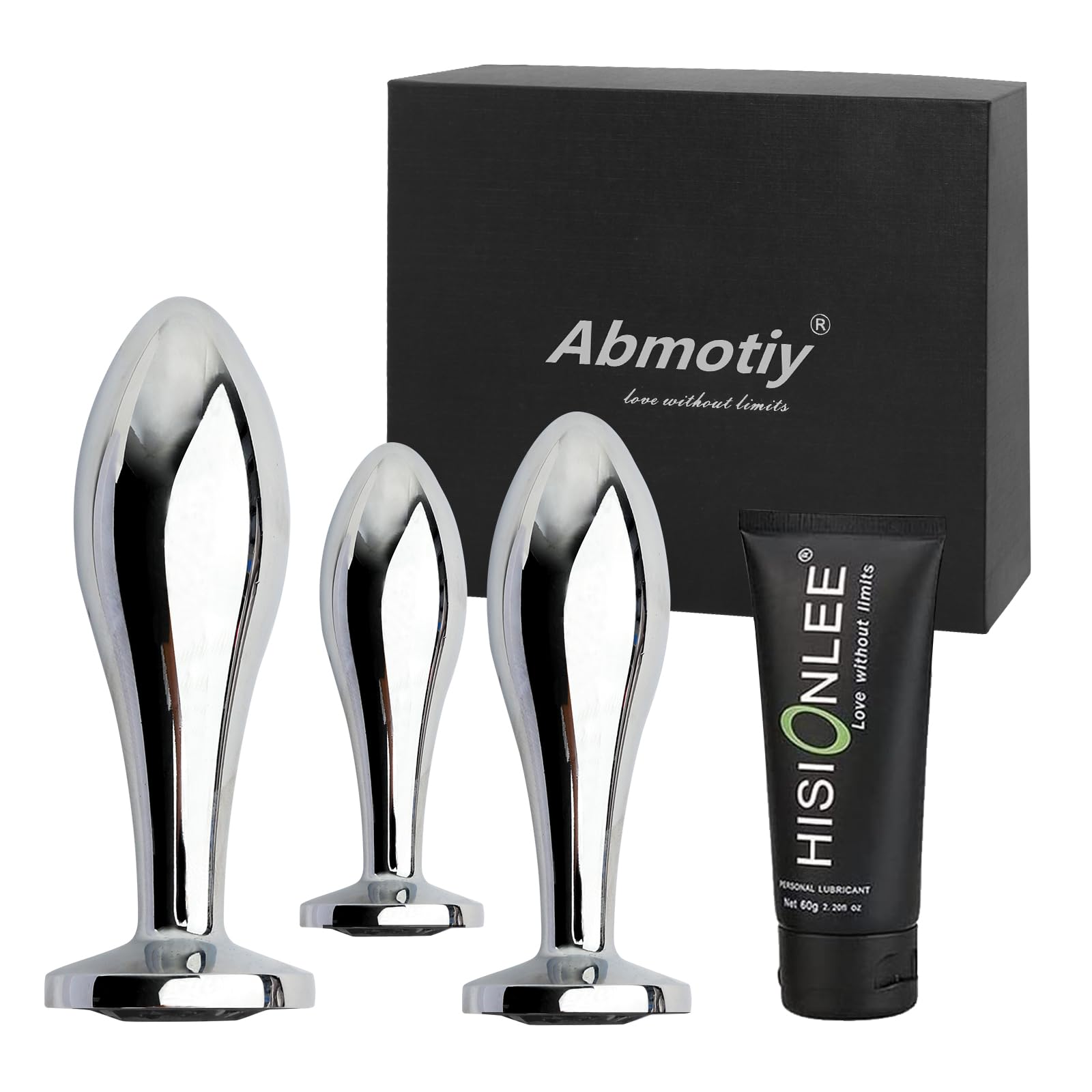 Premium 3Pcs Metal Anal Plug Set - Luxury Jewelry Design Adult Sex Toys for Men & Women, Black - Perfect for Couples Play, BDSM & Solo Pleasure
