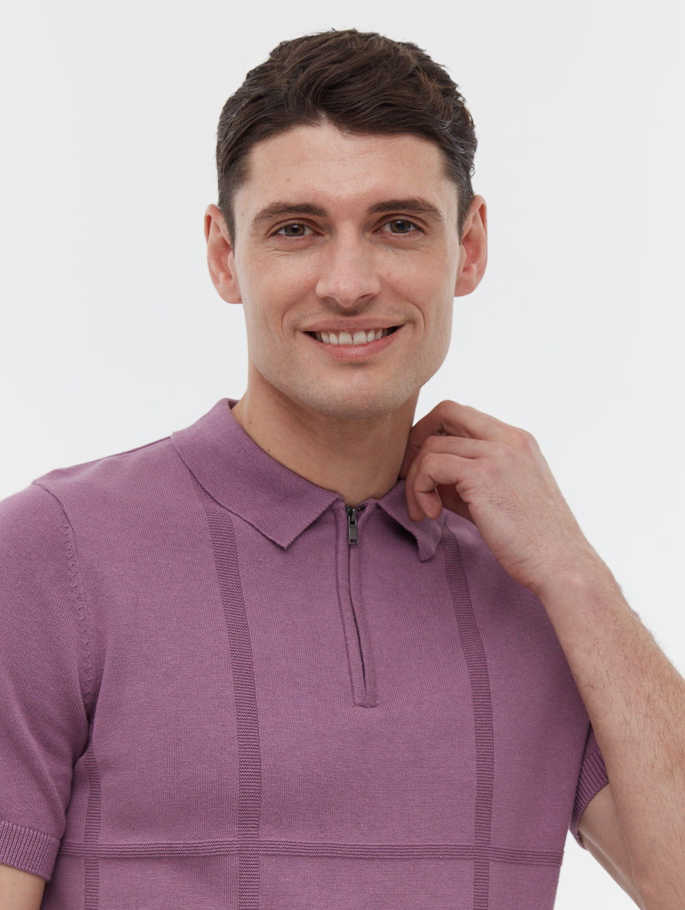Navarro Grid Pattern Polo Shirt for Men - Stylish Casual & Business Wear - Perfect for Office, Golf & Outdoor Activities