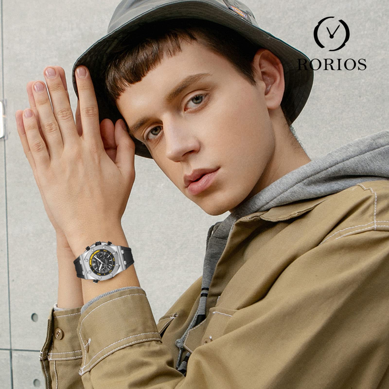 RORIOS Men's Analog Quartz Watch - Luminous, Waterproof, Multifunctional Wristwatch for Business & Casual Wear | Perfect for Office, Dating & Outdoor Activities