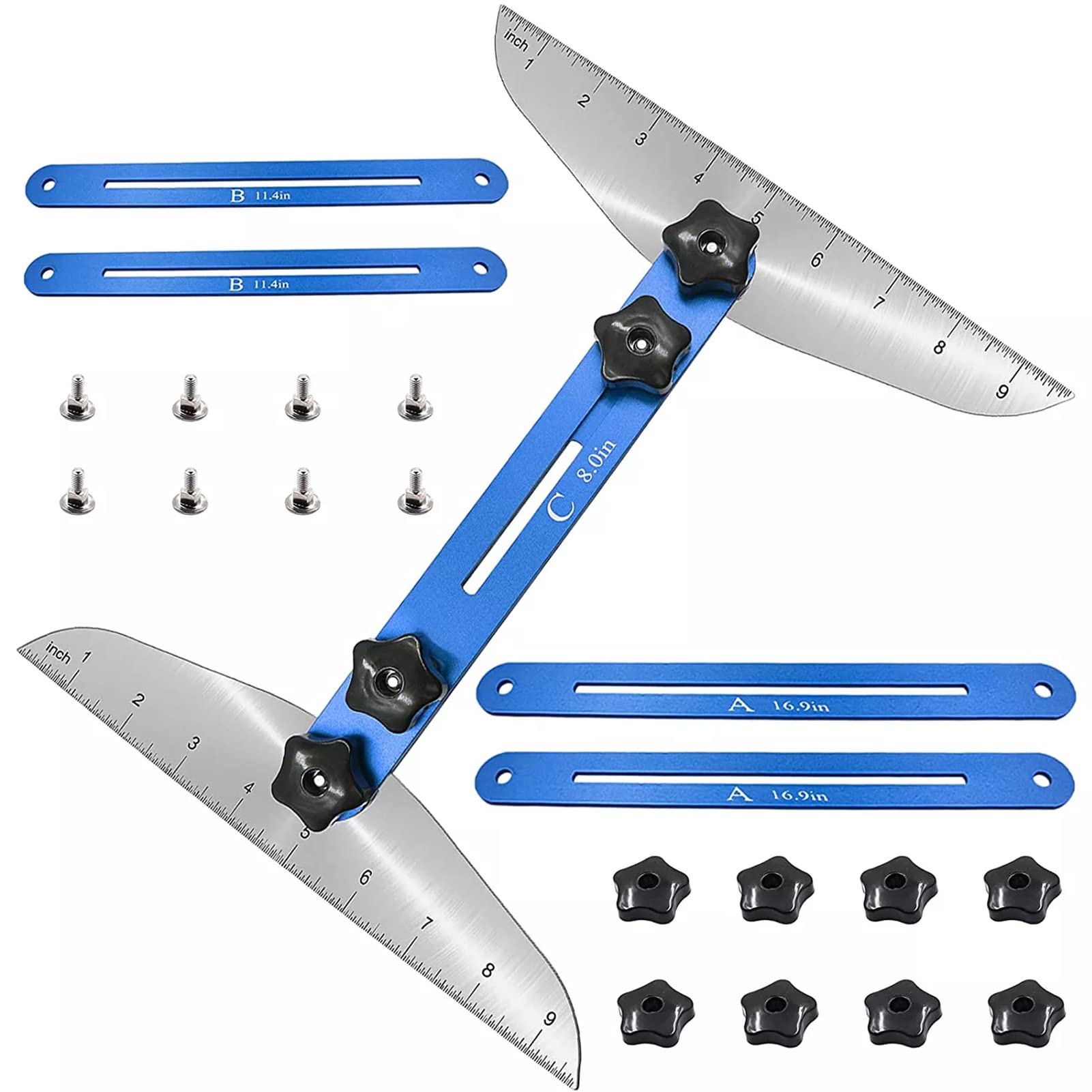 Adjustable Stair Tread Template Tool - Precision Stair Gauge & Layout Jig for Stairs, Risers, Partitions & Drywall Cutting | Perfect for DIY Home Renovation & Professional Construction Projects