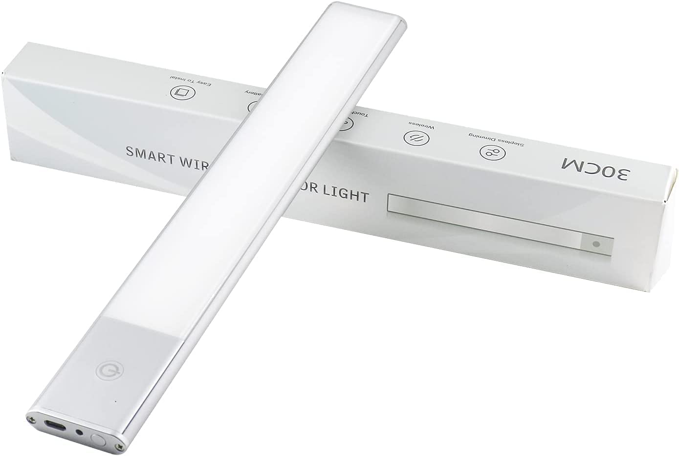Rechargeable LED Cabinet Light - Dimmable Battery-Powered Closet Light with 3 Color Temperatures & Touch Sensor | Perfect for Kitchen Night Light, Wardrobe, Staircase & Hallway Lighting