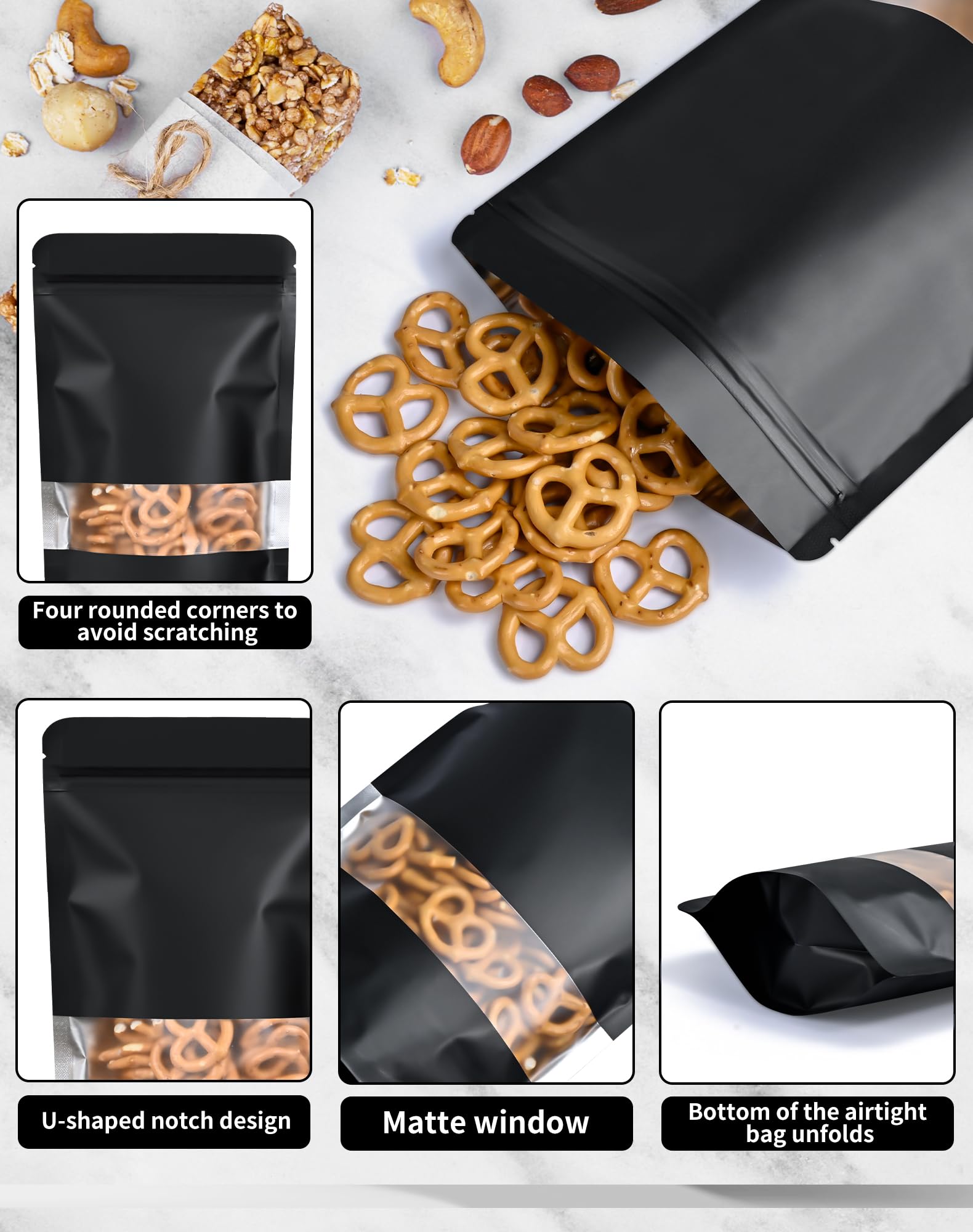 100 Pack Smell Proof Bags 4.7