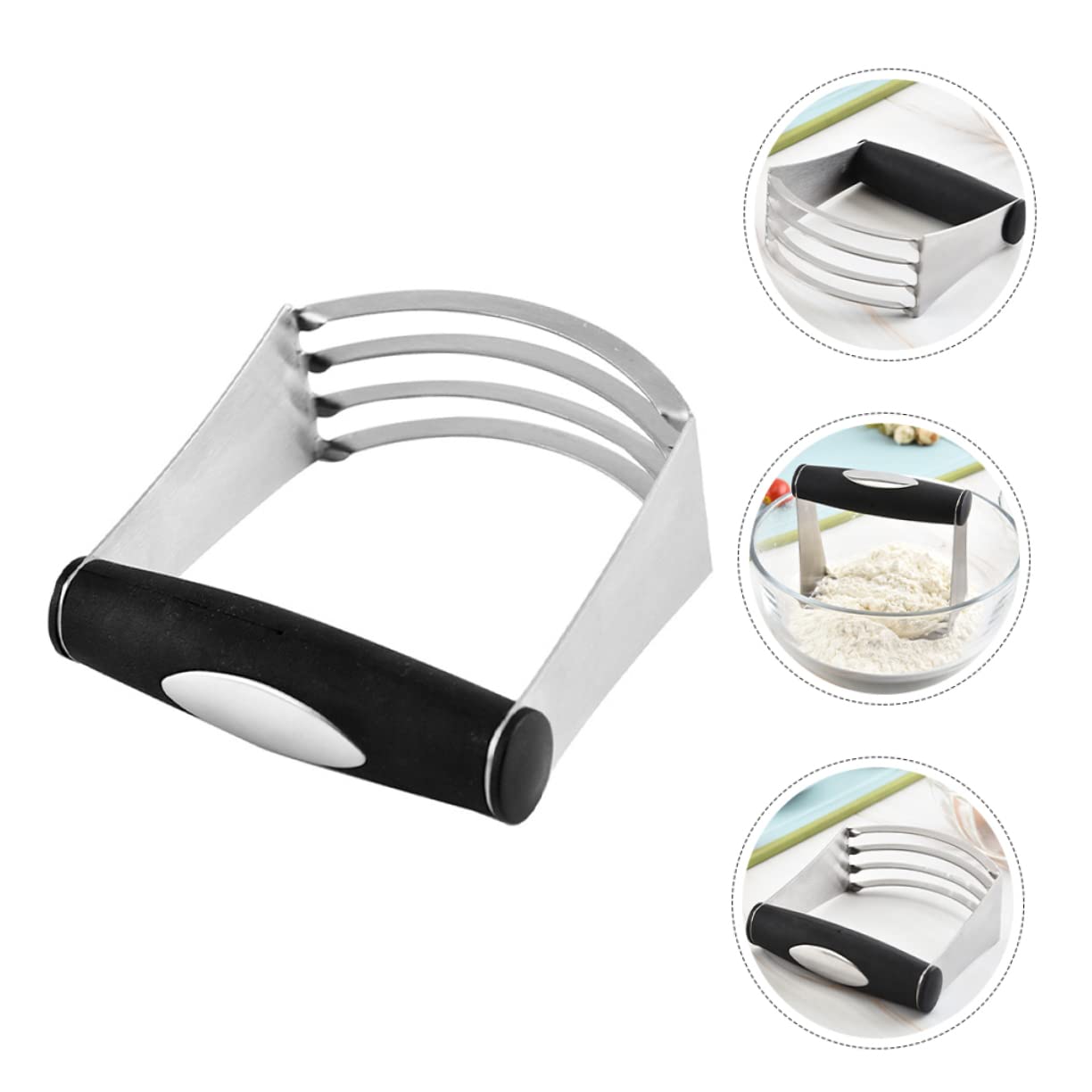 Stainless Steel Pastry Dough Blender - Handheld Baking Tool for Mixing Flour & Dough