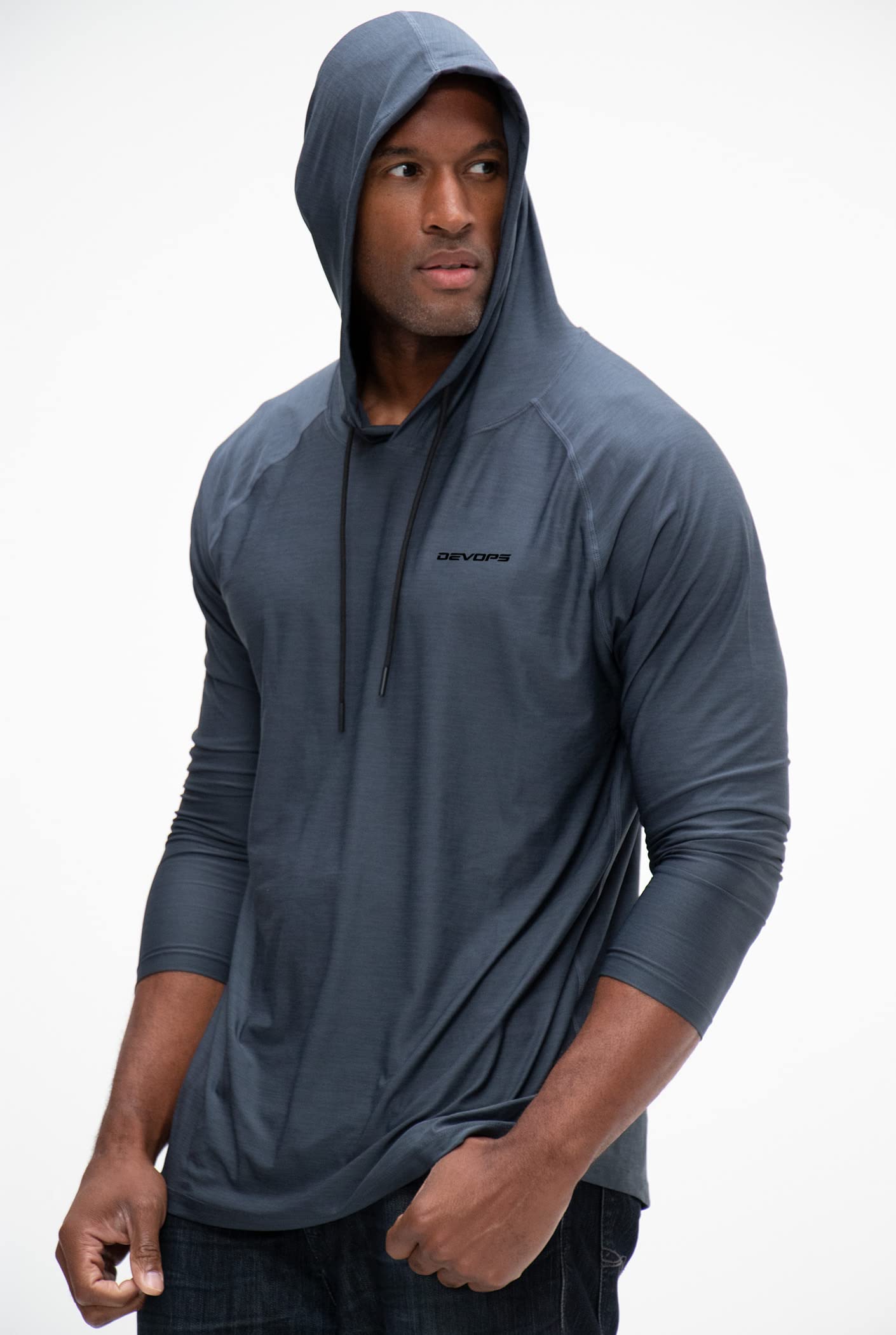 DEVOPS Men's Hoodie - Long Sleeve Pullover for Fishing, Hiking, Running & Workouts | Comfortable Athletic Shirt for Outdoor Activities & Gym Training
