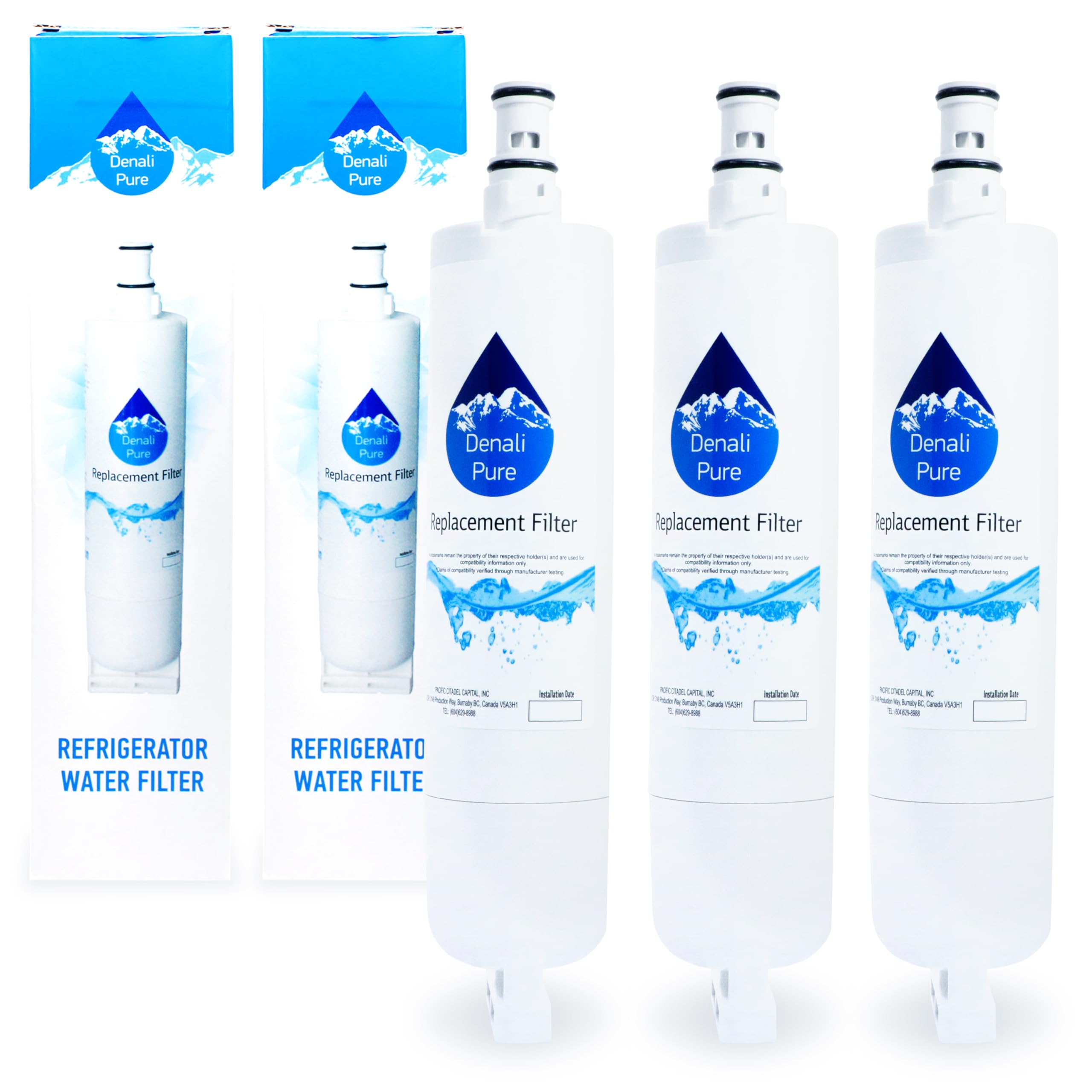 3-Pack Sears/Kenmore 10654534400 Refrigerator Water Filter Replacement - Compatible with 46-9010, 46-9902, 46-9908 - Clean & Safe Drinking Water for Home & Office Use