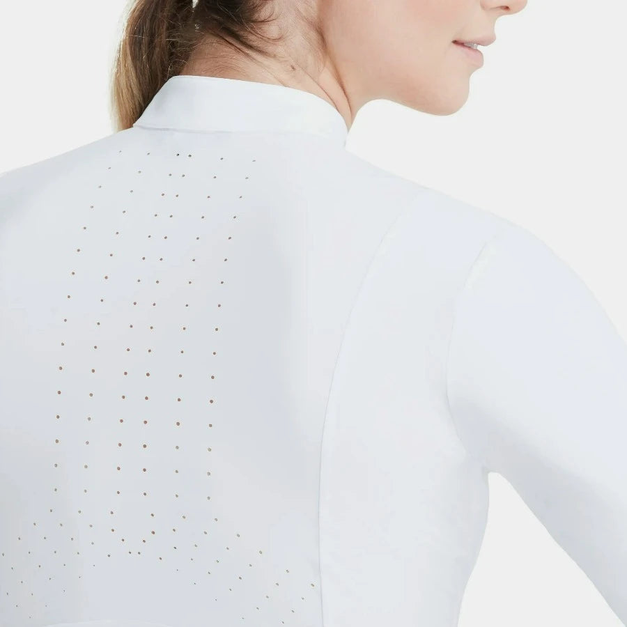 Aerolight Women's Competition Long Sleeve Riding Shirt - Breathable Equestrian Show Shirt for Horseback Riding & Dressage Events