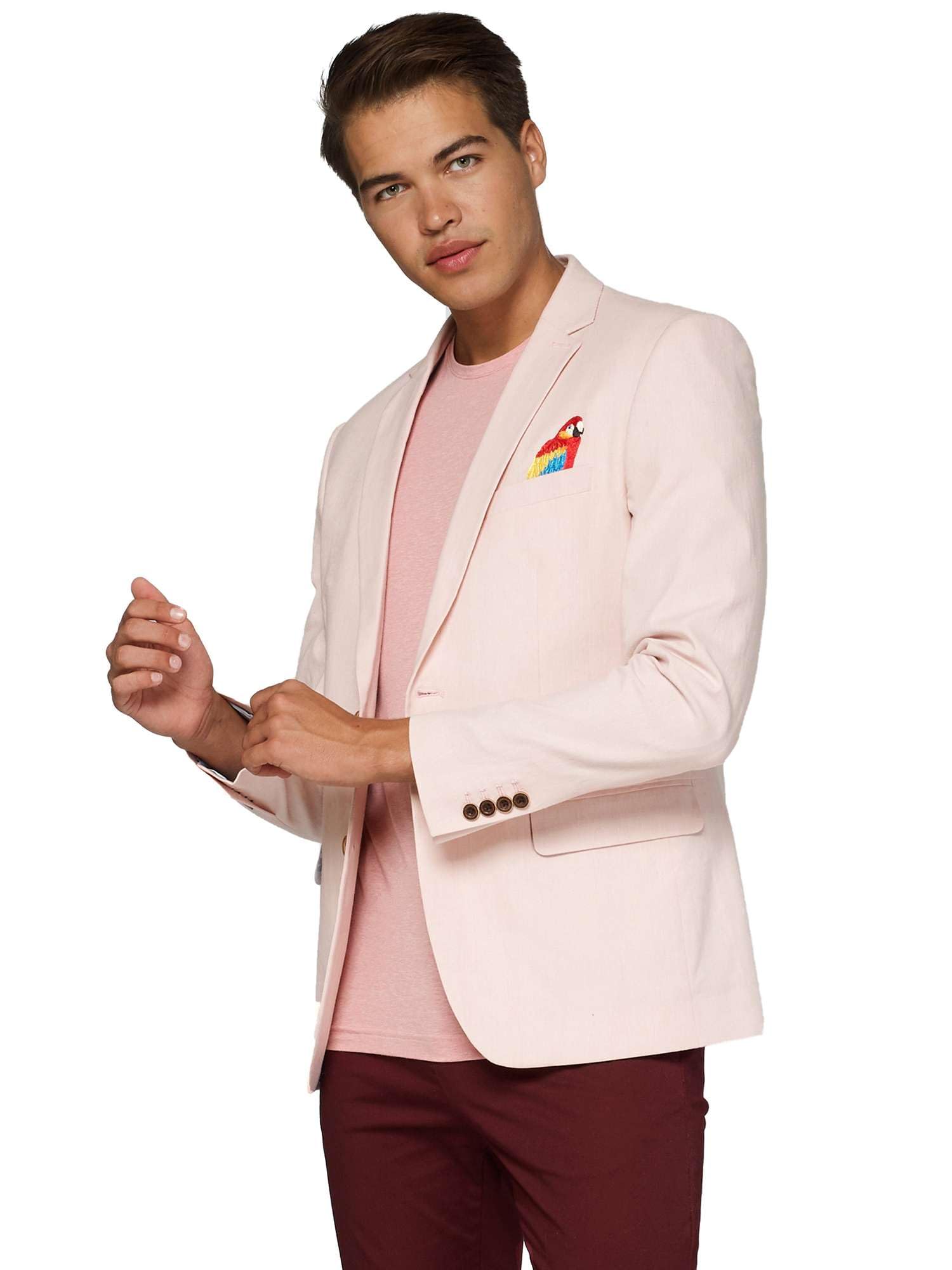Opposuits Men's Tall Size Supportwear - Dandy Fan Design in Cobalt Blue | Comfortable & Stylish for Parties, Cosplay & Costume Events