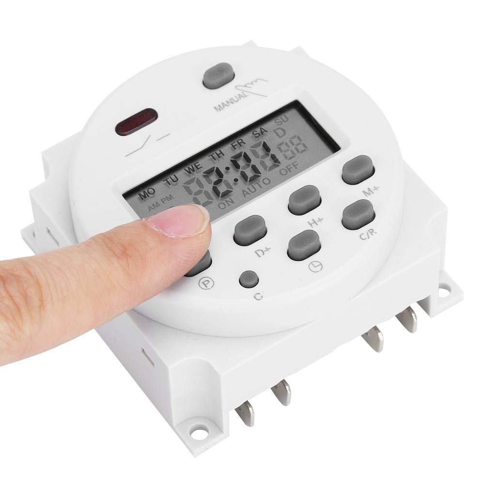 Jadpes Miniature Time Control Switch - 4CN101A DC 12V LCD Digital Microcomputer Power Timer, 7-Day Programmable Light Switch for Home Automation & Energy Saving | Perfect for Lighting Control, Aquariums, and Electrical Appliances
