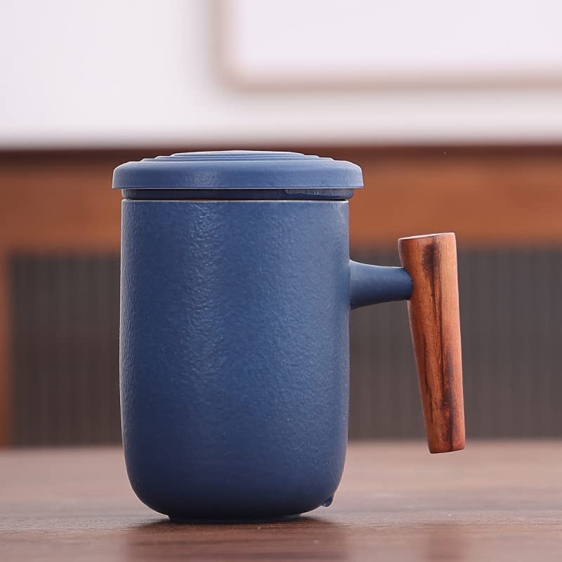 Premium Ceramic Coffee Mug with Lid - Insulated Travel Mug, Leak-Proof Swig Cup, Customizable Meh Mug with Tea Infuser - Perfect for Office, Camping & Gifts (Personalized Options Available)